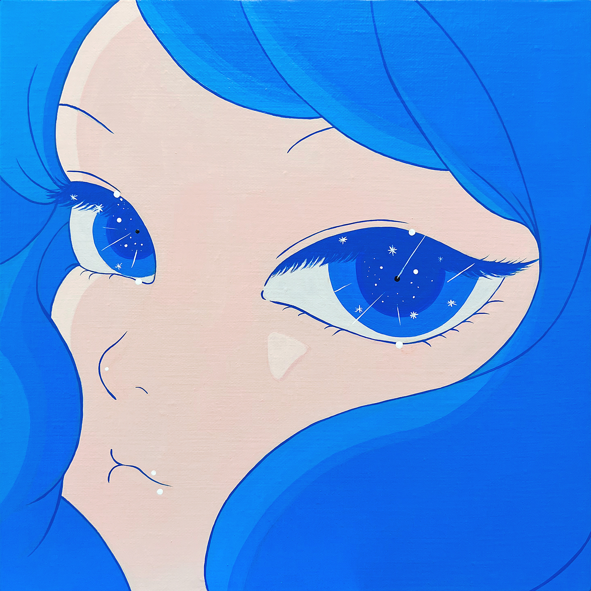 Blue Dream, Acrylic on canvas, 27.3x27.3cm, 2025