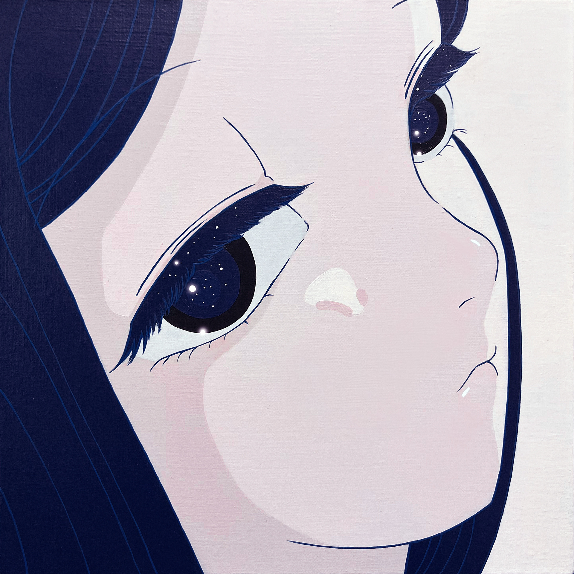 Blue Night, Acrylic on canvas, 27.3x27.3cm, 2025