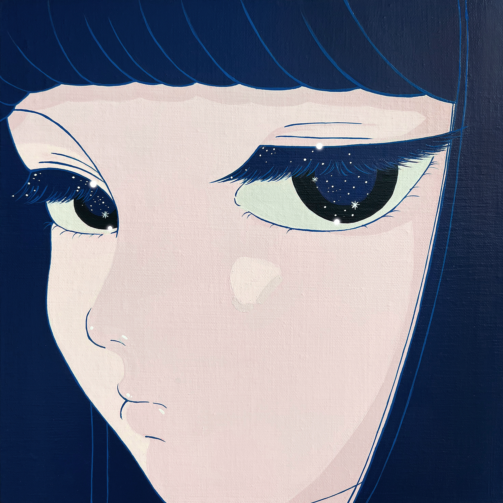 Little Night, Acrylic on canvas, 27.3x27.3cm, 2025