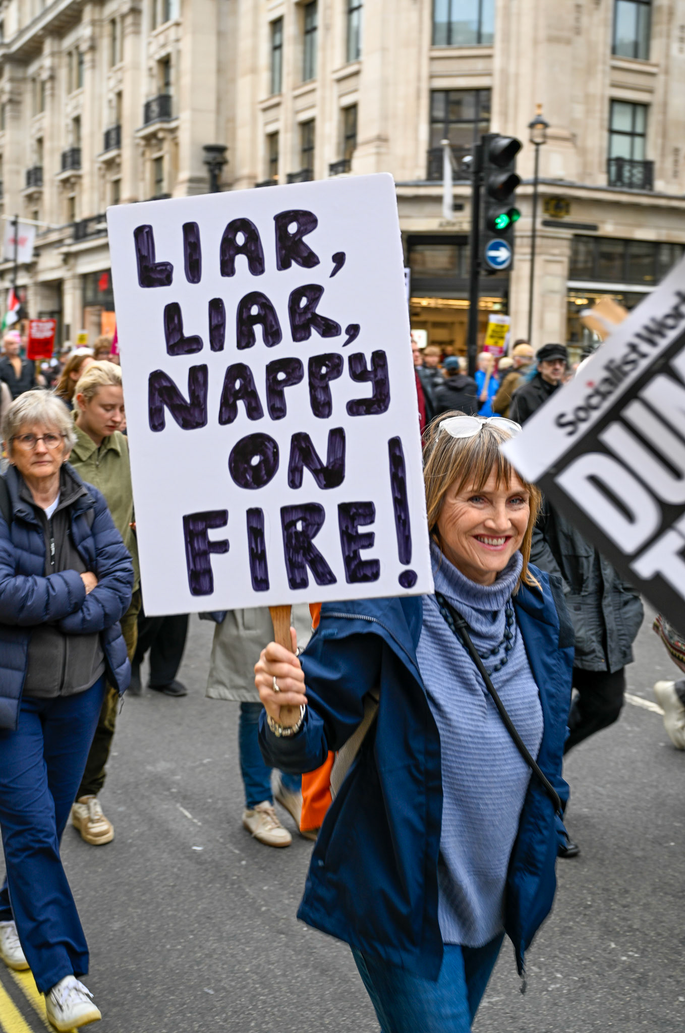 London, UK, 17th September 2025, A large protest by thousands of anti Trump supporters wound through central London towards Parliament, monkeybutlerimages / Alamy Live News