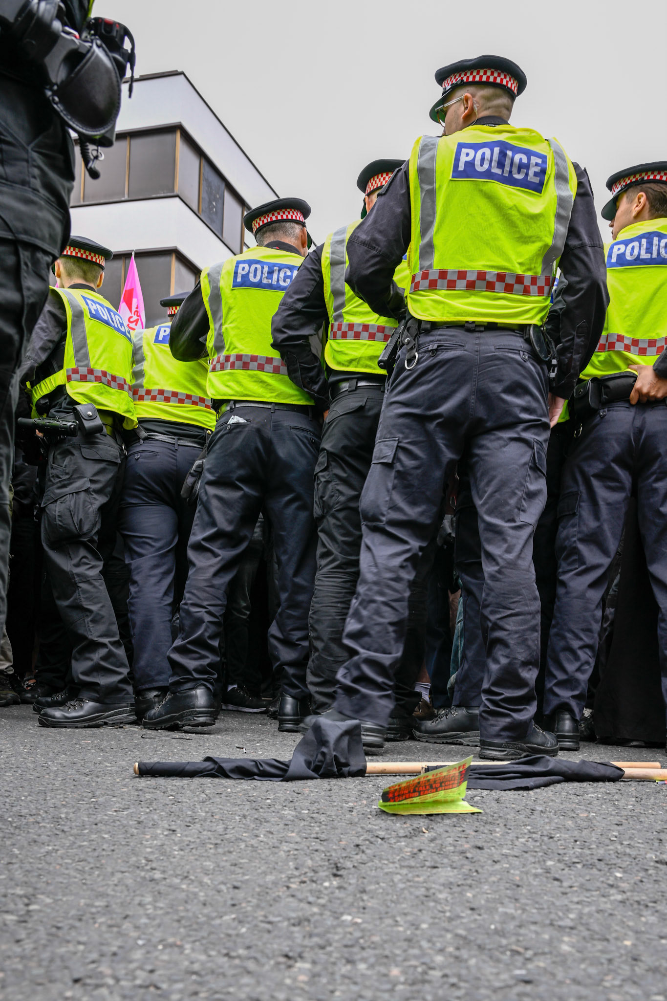 London, UK, 2nd August 2025, Protest outisde of the Thistle Hotel Barbican supporting migrant residents and challenging a counter protest