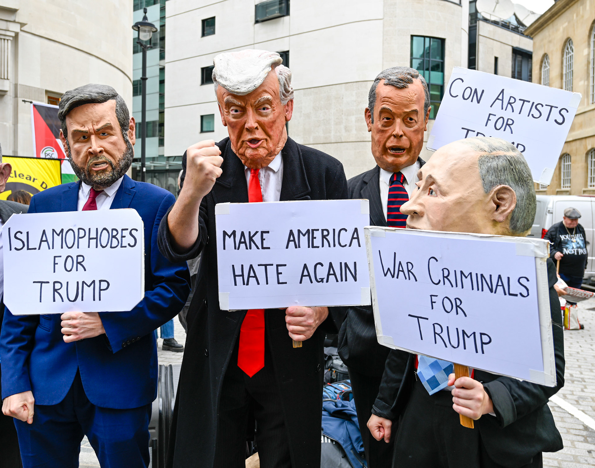 London, UK, 17th September 2025, A large protest by thousands of anti Trump supporters wound through central London towards Parliament, monkeybutlerimages / Alamy Live News