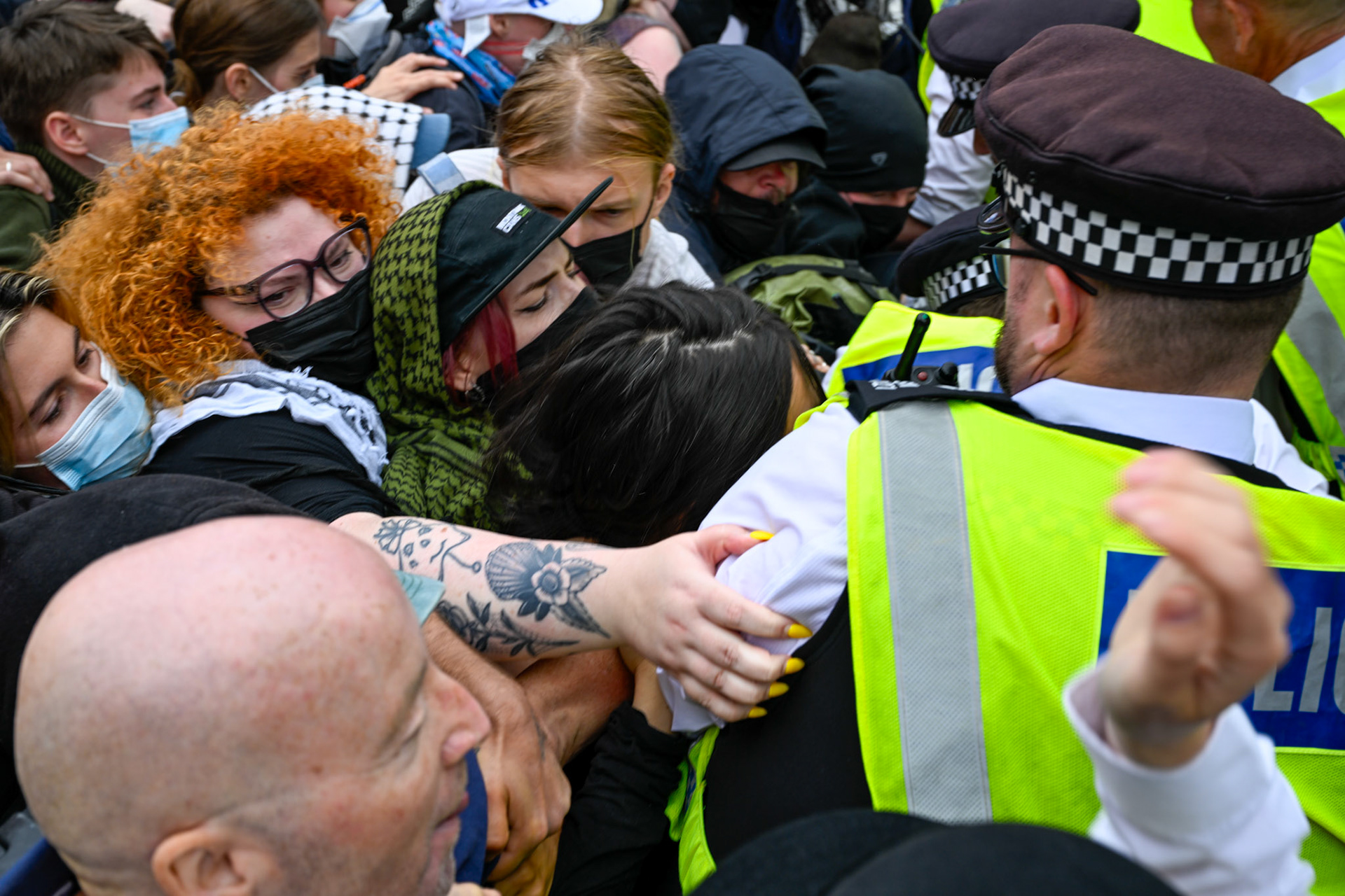 London, UK, 2nd August 2025, Protest outisde of the Thistle Hotel Barbican supporting migrant residents and challenging a counter protest