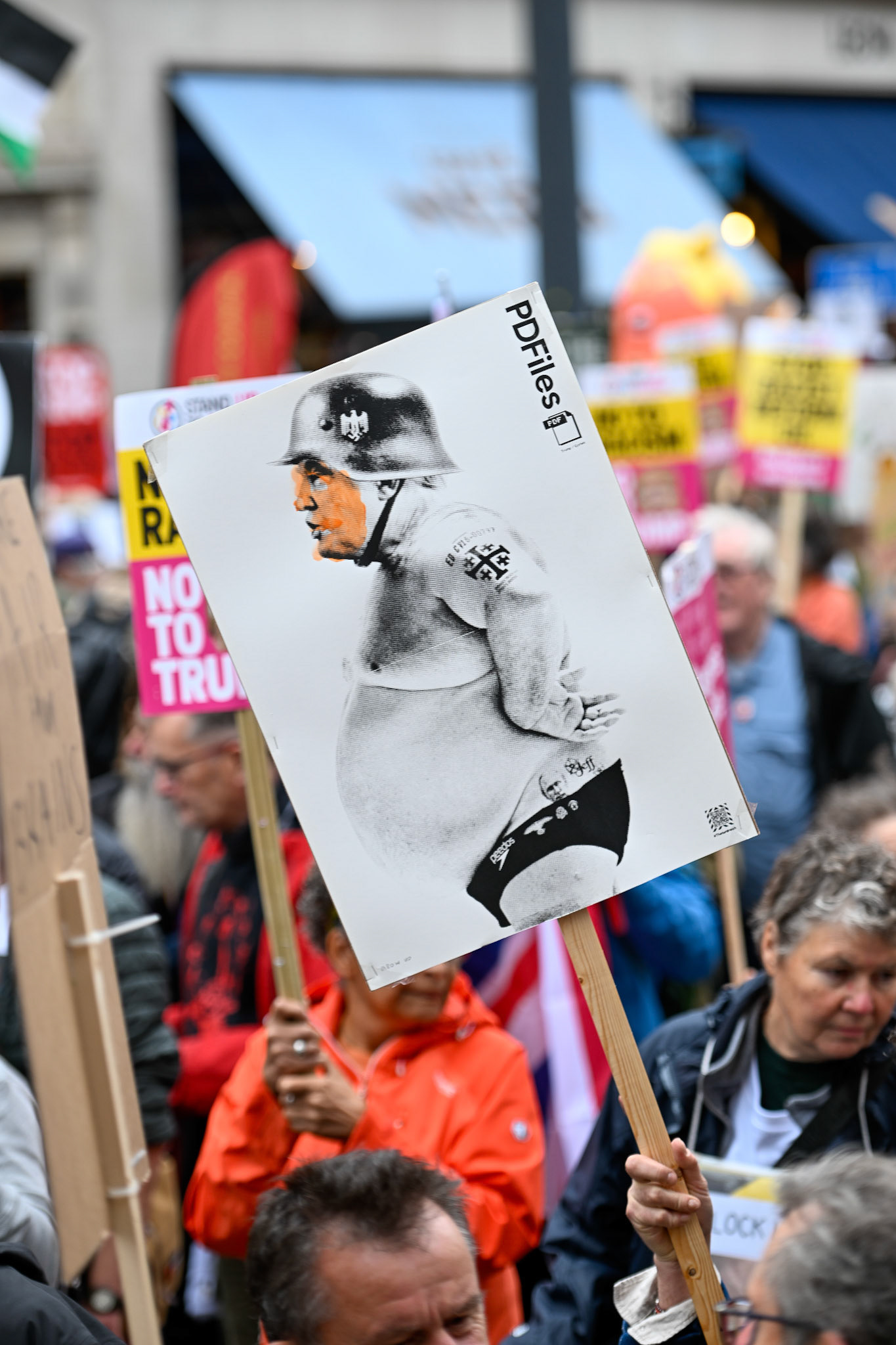 London, UK, 17th September 2025, A large protest by thousands of anti Trump supporters wound through central London towards Parliament, monkeybutlerimages / Alamy Live News