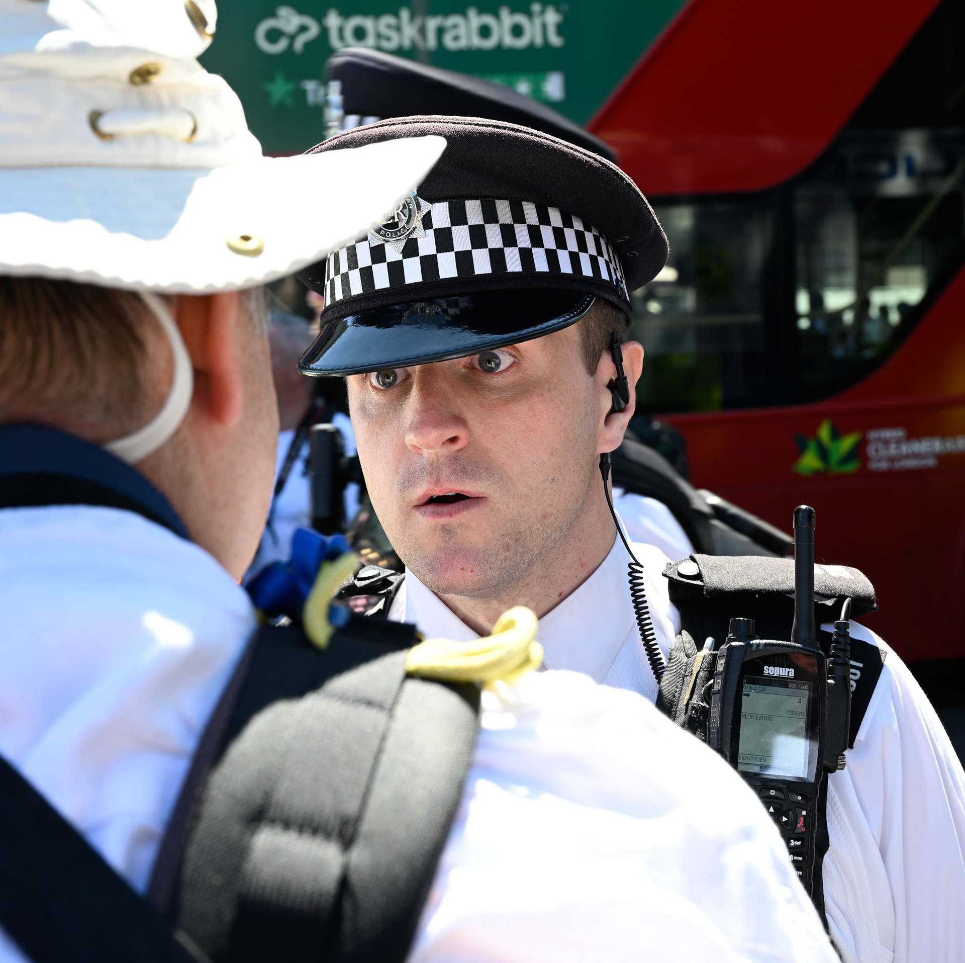 Palestine Action supporters protest at Parliament Square opposite The Houses of Parliament. The group were all arrested.