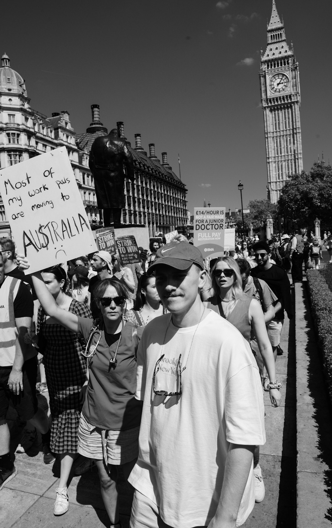 Striking Junior Doctors March in London to Parliament Square over fair pay demands 16/06/23