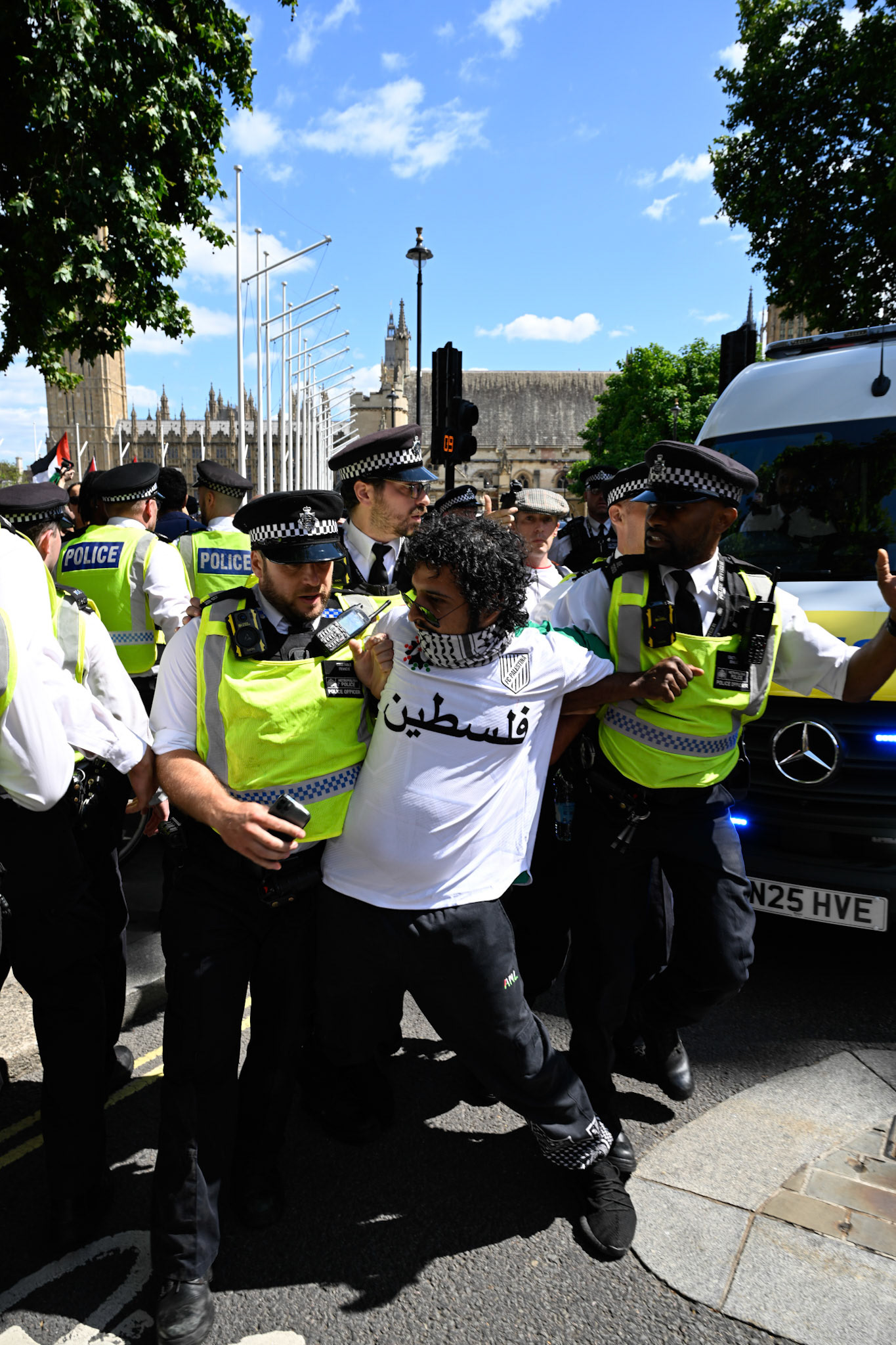 Hundreds of supporters of proscribed terrorist group Palestine Action were arrested on Parliament Square
