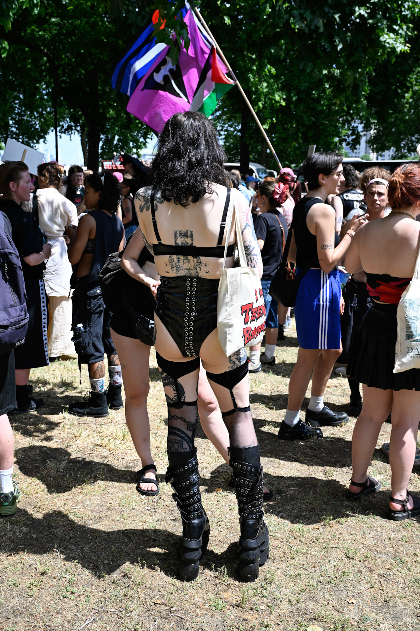 Thousands of lesbians and their supporters marched through central london calling for better rights for lesbians and celebrating dyke community spirit.