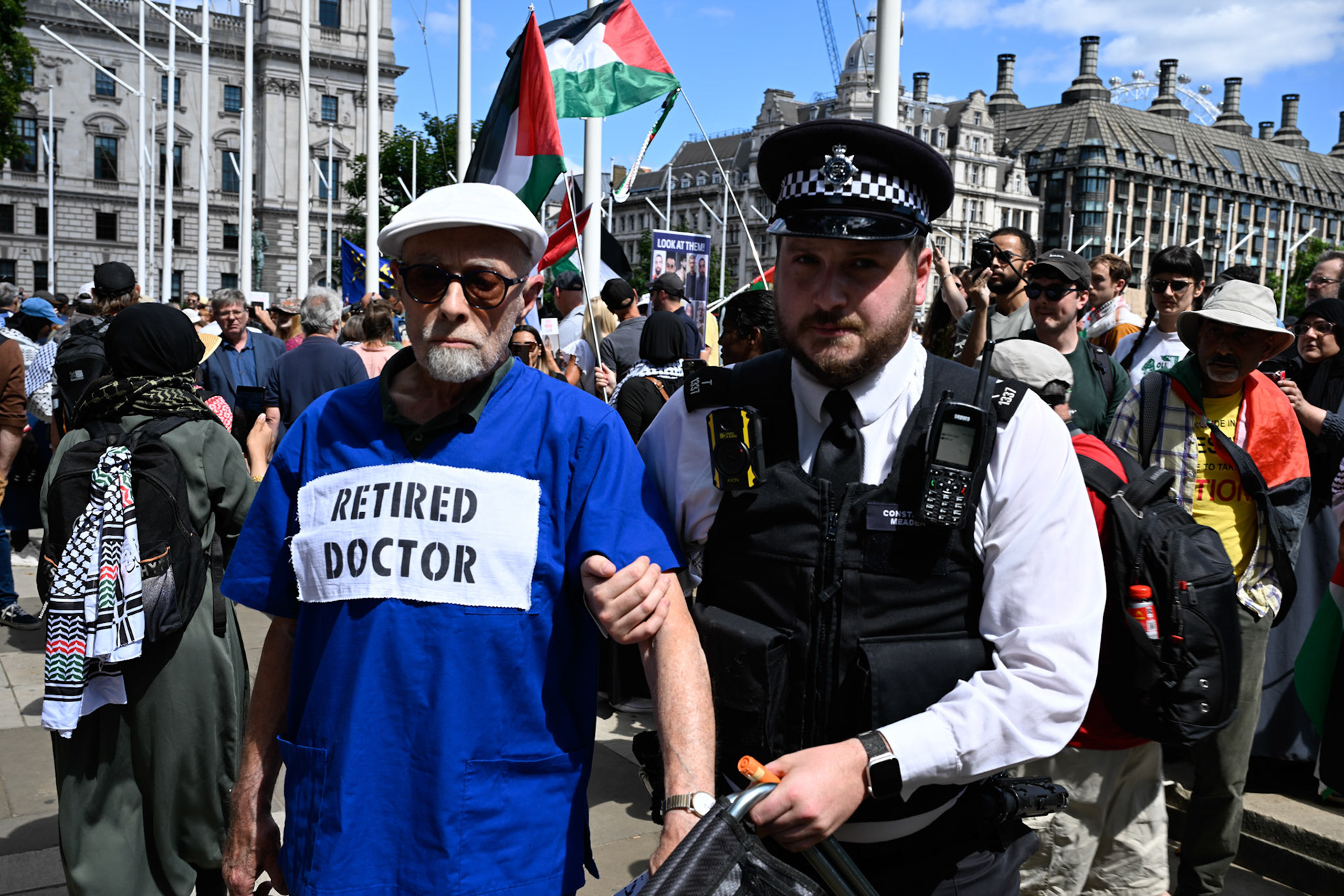 Hundreds of supporters of proscribed terrorist group Palestine Action were arrested on Parliament Square