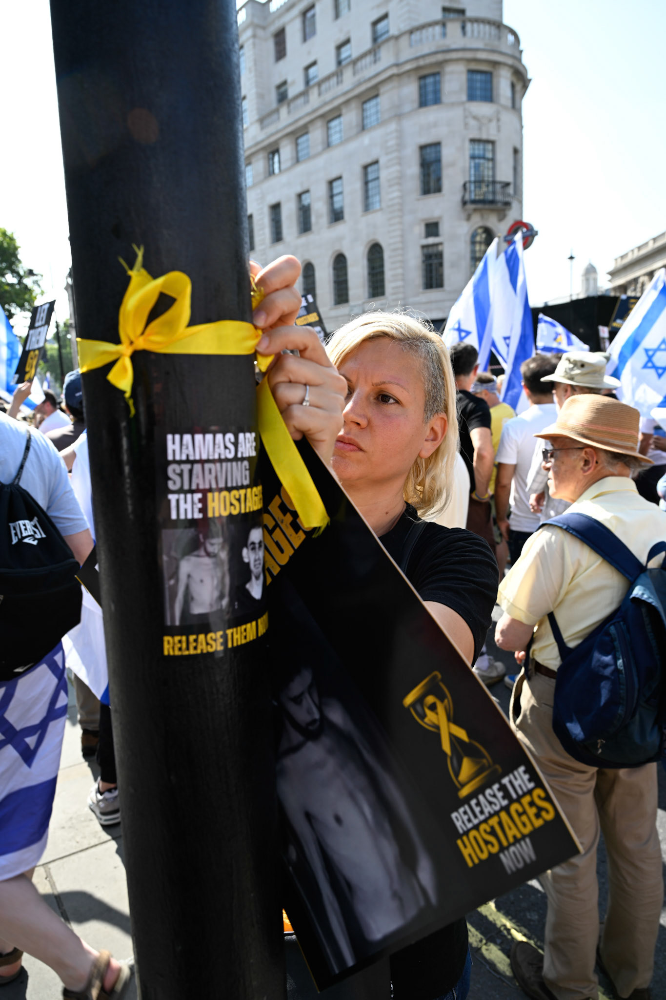 London, UK, 10th August 2025: March by pro Israeli supporters demanding the release of hostages held in Gaza by Hamas, Monkey Butler Images / Alamy Live News