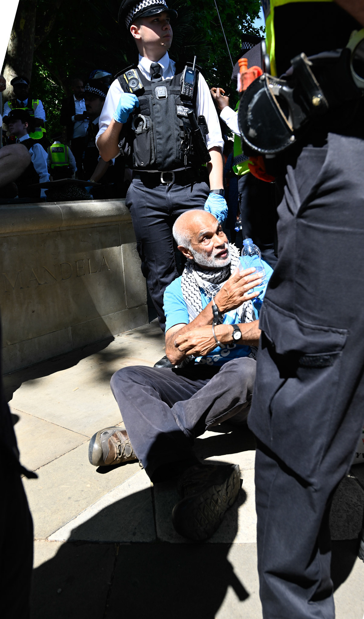 Supporters of the proscribed terrorist group "Palestine Action" were arrested at Parliament Square, Westminster.