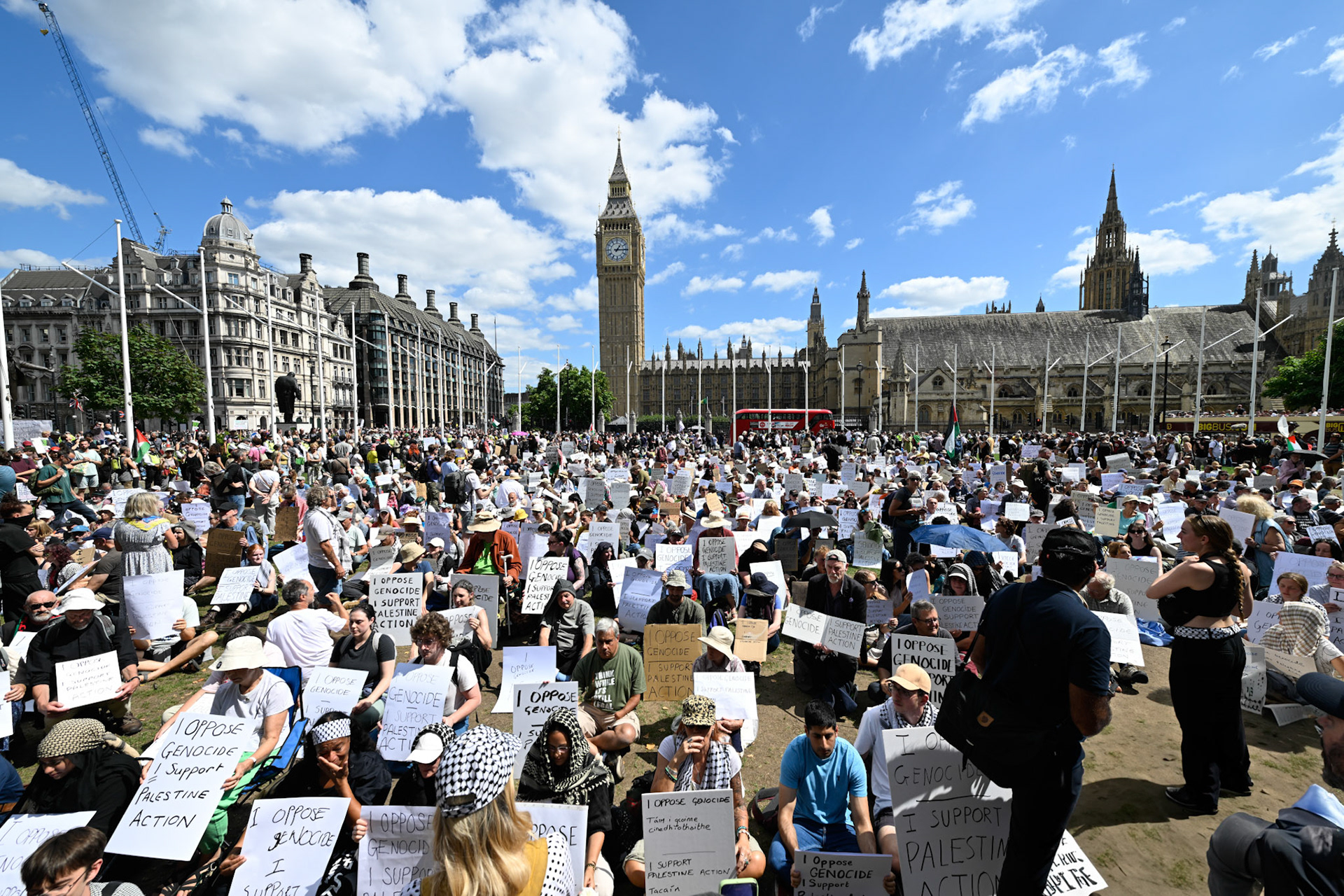 Hundreds of activists gathered to support the proscribed terrorist group Palestine Action. Police arrested any person supporting the group resulted in mass arrests.
