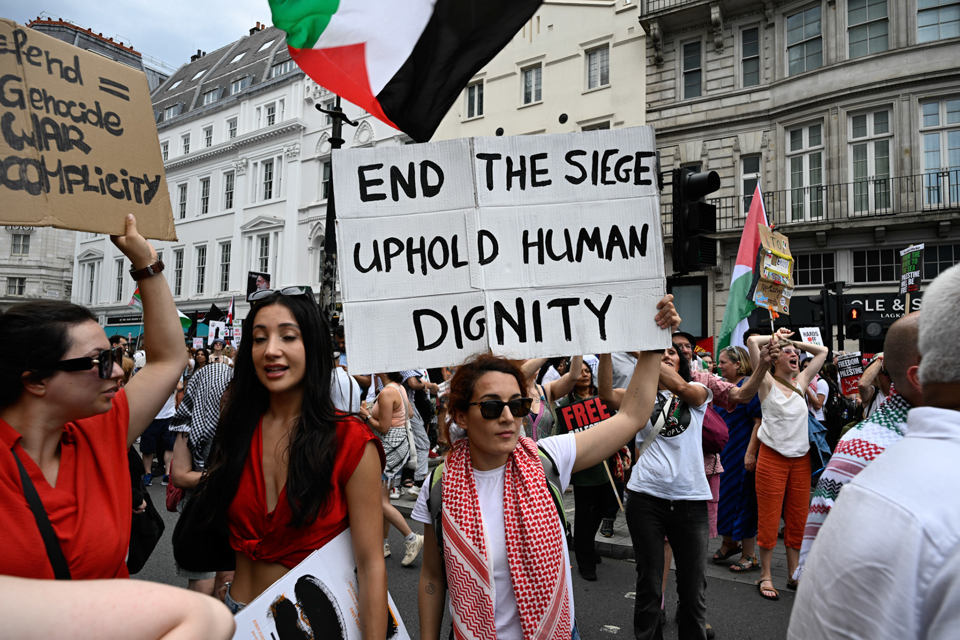 Tens of thousands of protestors marched against Israeli action against Gaza and Iran, London, UK, 21st June 2025