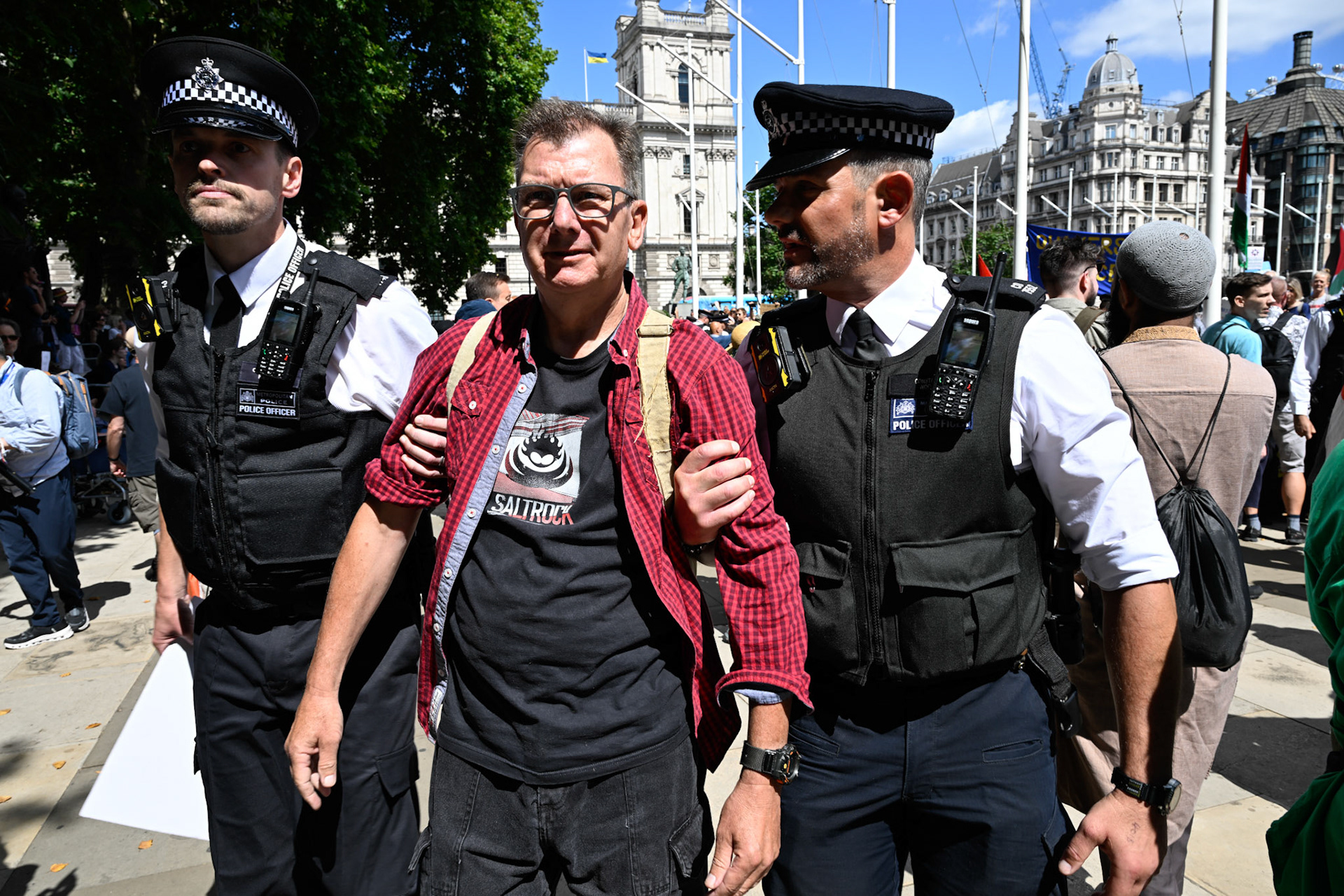 Hundreds of supporters of proscribed terrorist group Palestine Action were arrested on Parliament Square