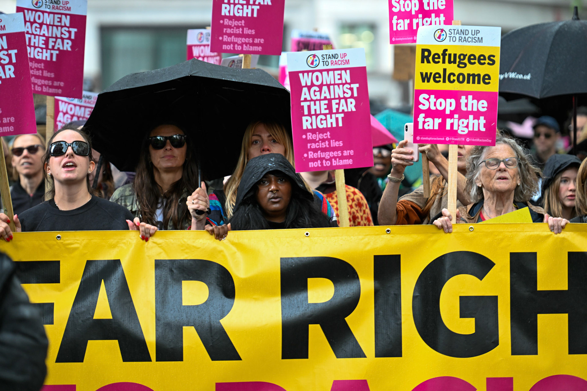 London, UK, 13th September: Protesters march to oppose Tommy Robinson and the far rights march and ideals,  monkeybutlerimages/alamy live news