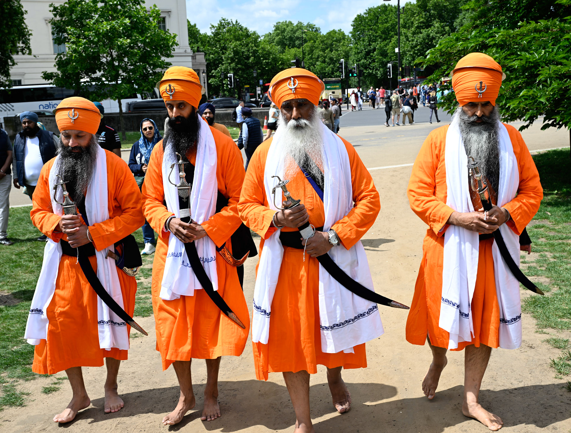 London, UK, 1st June 2025, Sikh protesters gather ahead of the anniversary march of the Amritsar massacre by the Indian Army 1984, monkeybutlerimages/alamy live news