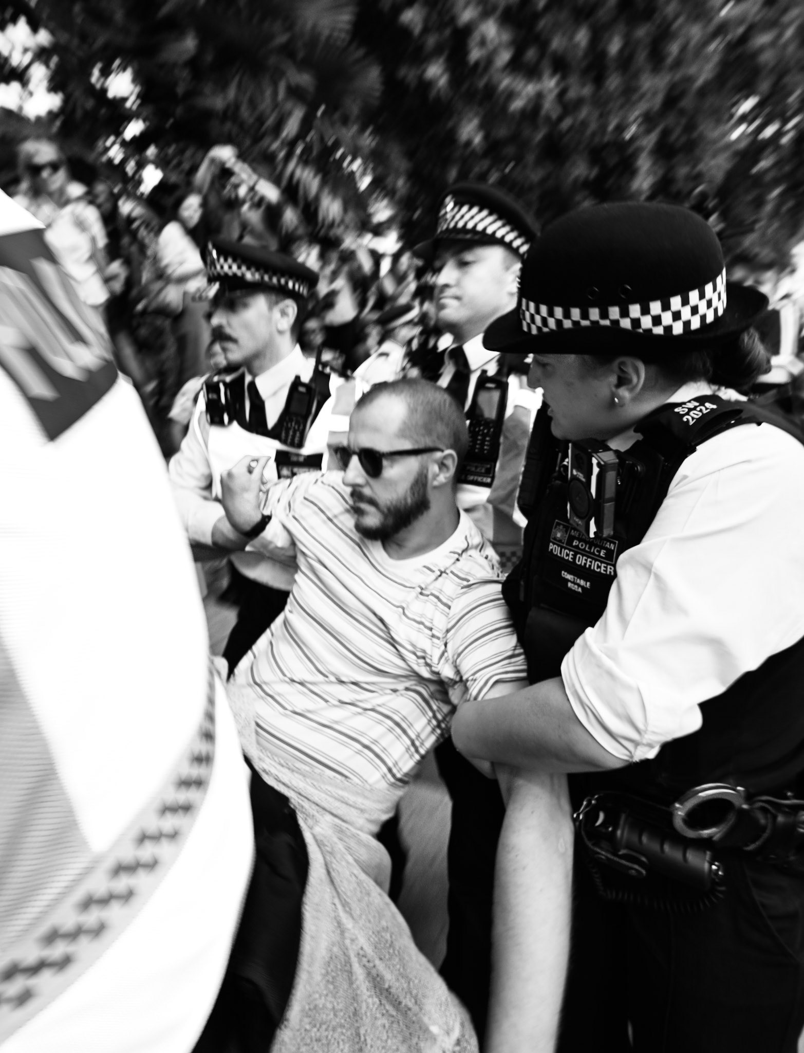 Hundreds of activists gathered to support the proscribed terrorist group Palestine Action. Police arrested any person supporting the group resulted in mass arrests.