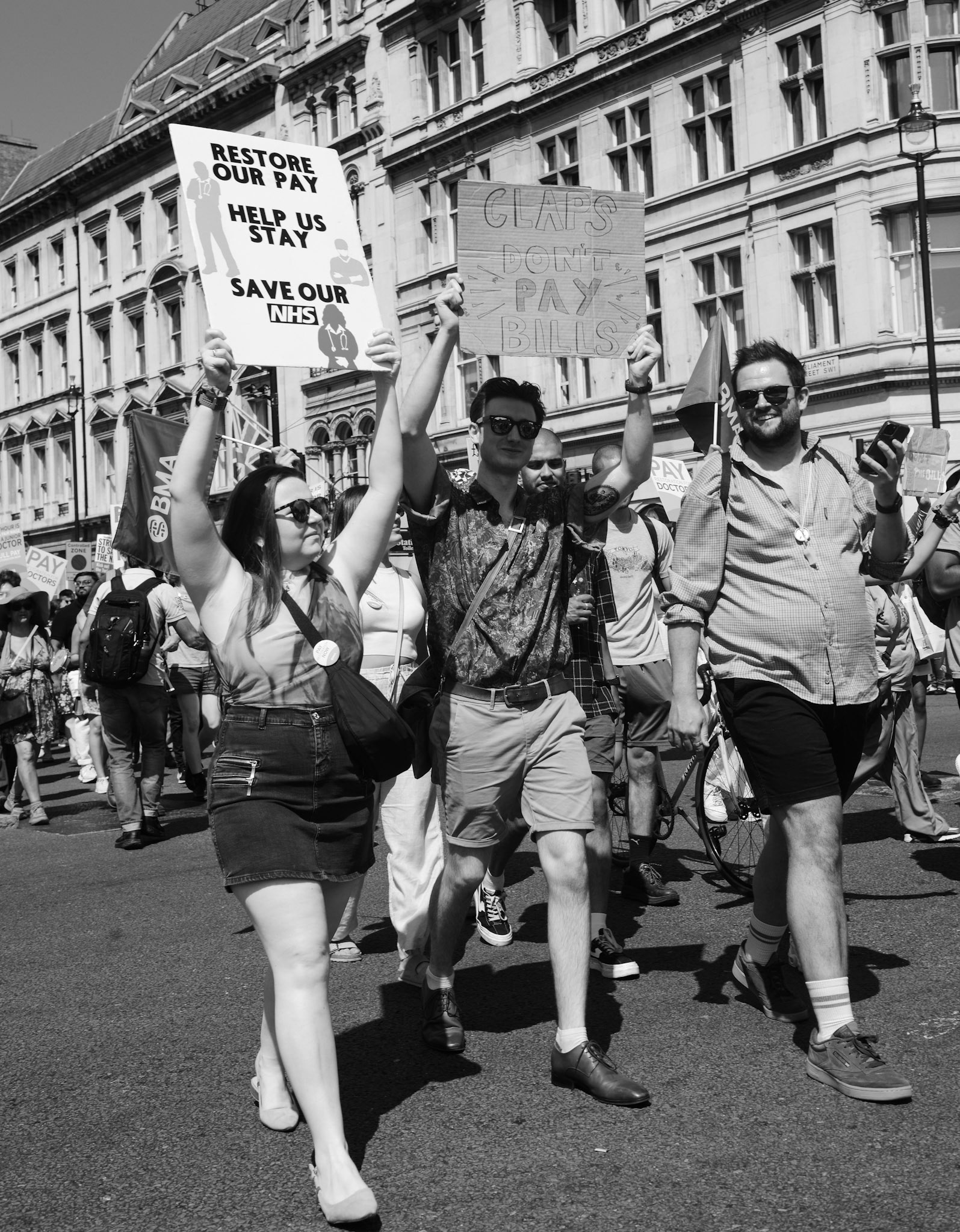 Striking Junior Doctors march in London to Parliament Square over fair pay demands 16/06/23