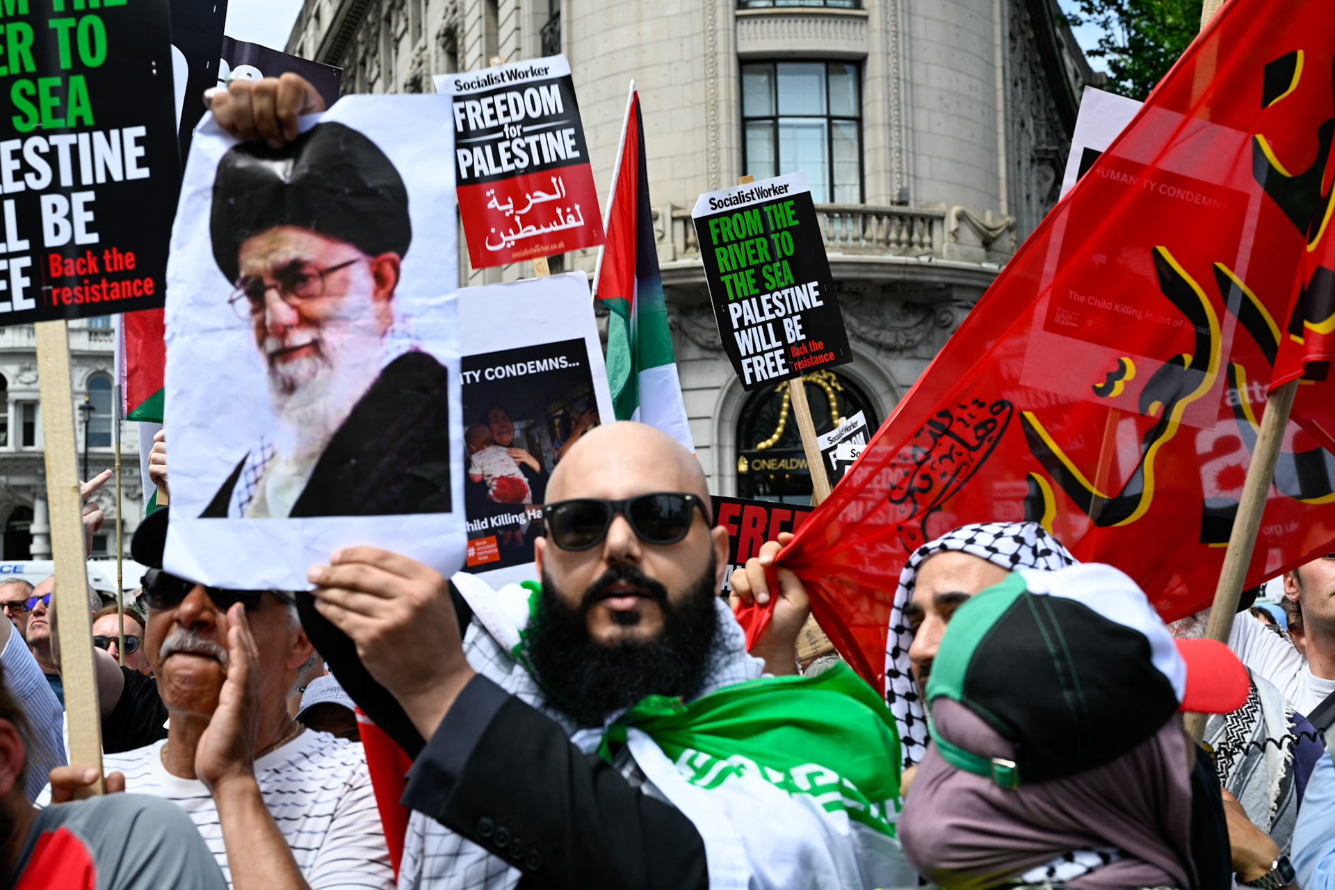 Tens of thousands of protestors marched against Israeli action against Gaza and Iran, London, UK, 21st June 2025