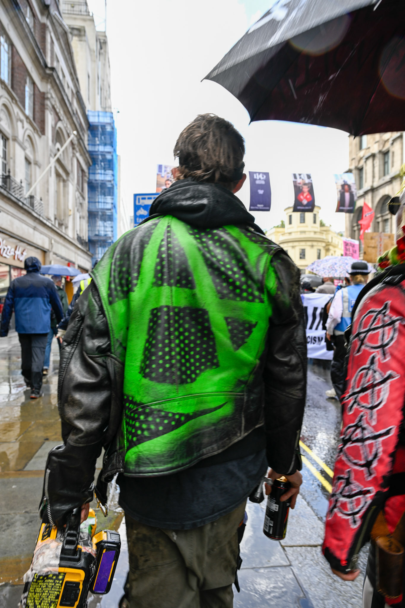 London, UK, 13th September: Protesters march to oppose Tommy Robinson and the far rights march and ideals,  monkeybutlerimages/alamy live news