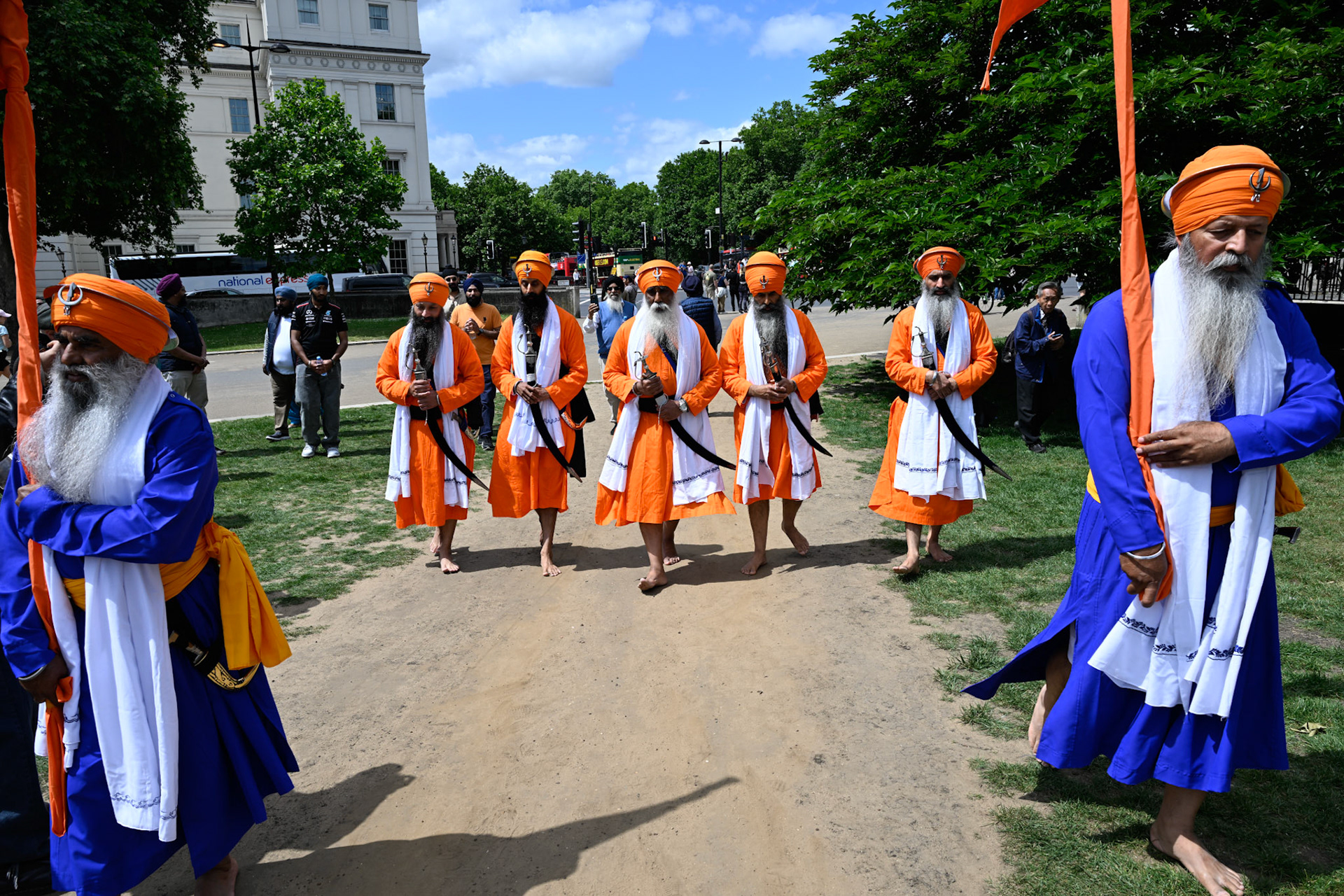 London, UK, 1st June 2025, Sikh protesters gather ahead of the anniversary march of the Amritsar massacre by the Indian Army 1984, monkeybutlerimages/alamy live news