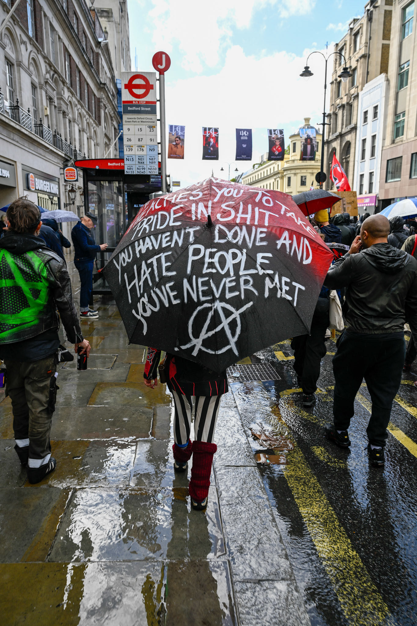 London, UK, 13th September: Protesters march to oppose Tommy Robinson and the far rights march and ideals,  monkeybutlerimages/alamy live news