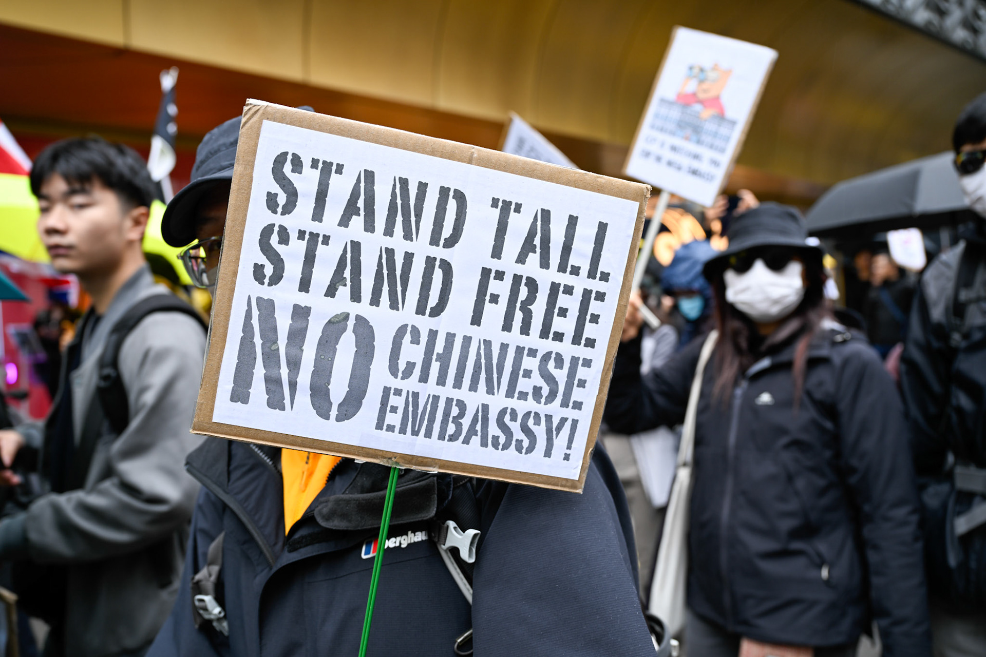 London, UK, 28th September 2025: 11th Anniversary march to commerate the pro democracy protest in Hong Kong in 2014 called the yellow umbrella revolution, monkeybutlerimages/ alamy live news
