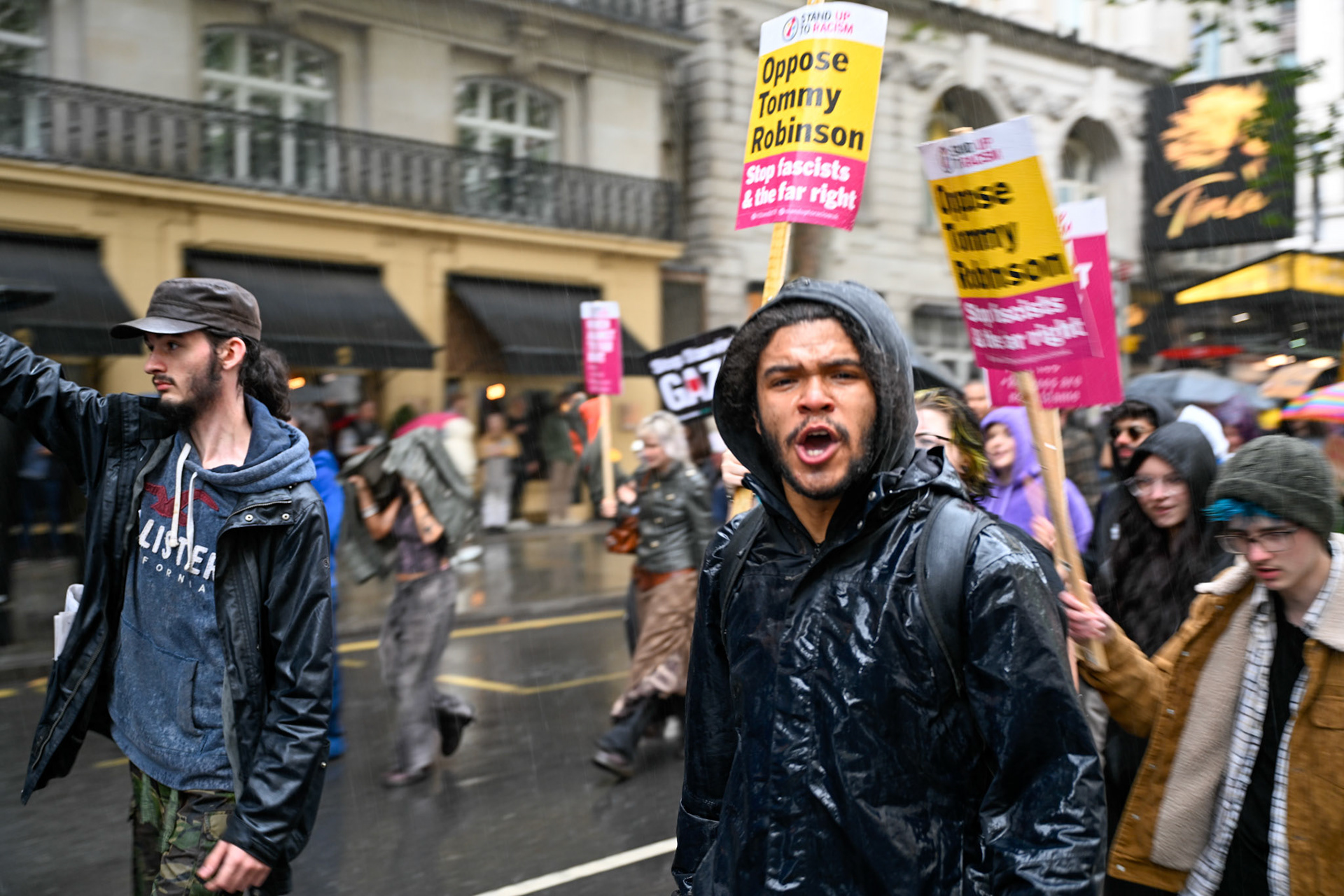 London, UK, 13th September: Protesters march to oppose Tommy Robinson and the far rights march and ideals,  monkeybutlerimages/alamy live news