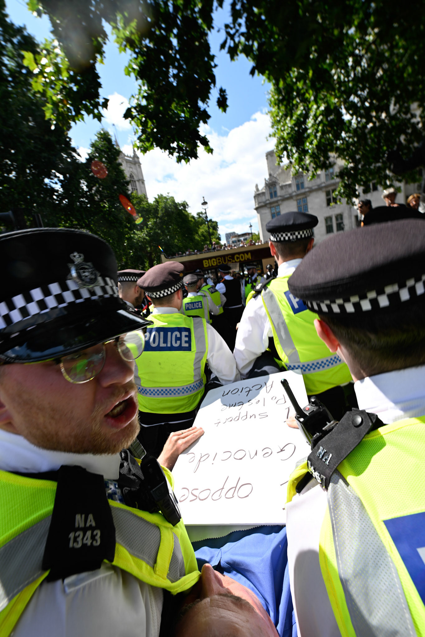 Hundreds of activists gathered to support the proscribed terrorist group Palestine Action. Police arrested any person supporting the group resulted in mass arrests.