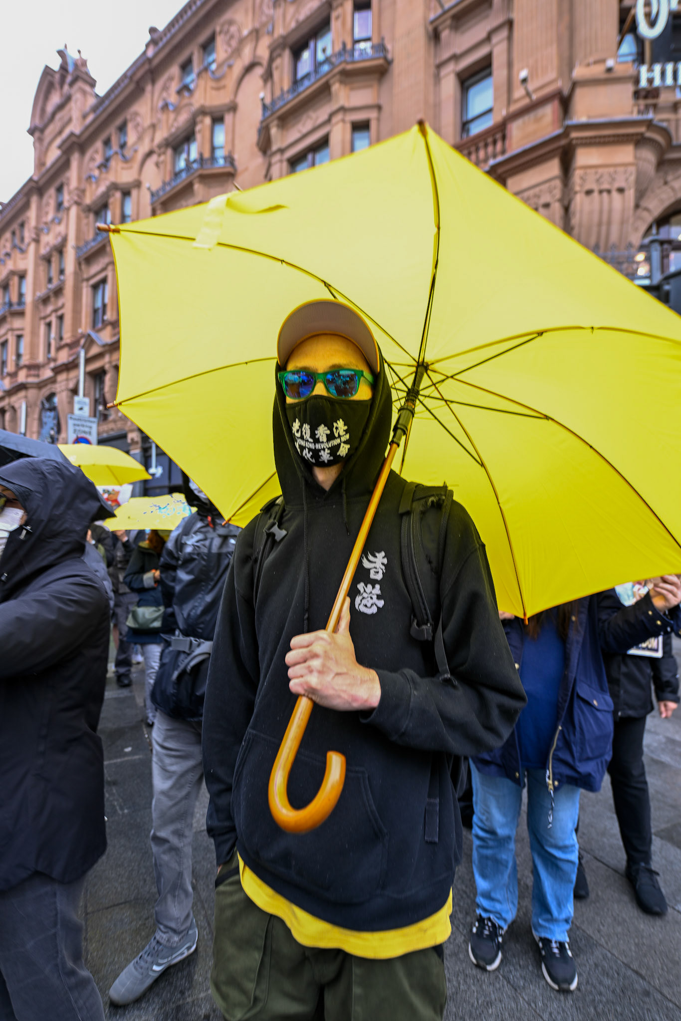 London, UK, 28th September 2025: 11th Anniversary march to commerate the pro democracy protest in Hong Kong in 2014 called the yellow umbrella revolution, monkeybutlerimages/ alamy live news