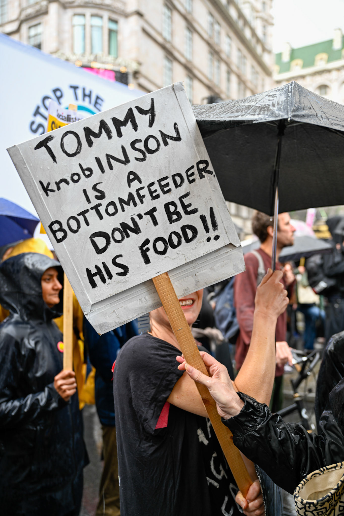 London, UK, 13th September: Protesters march to oppose Tommy Robinson and the far rights march and ideals,  monkeybutlerimages/alamy live news