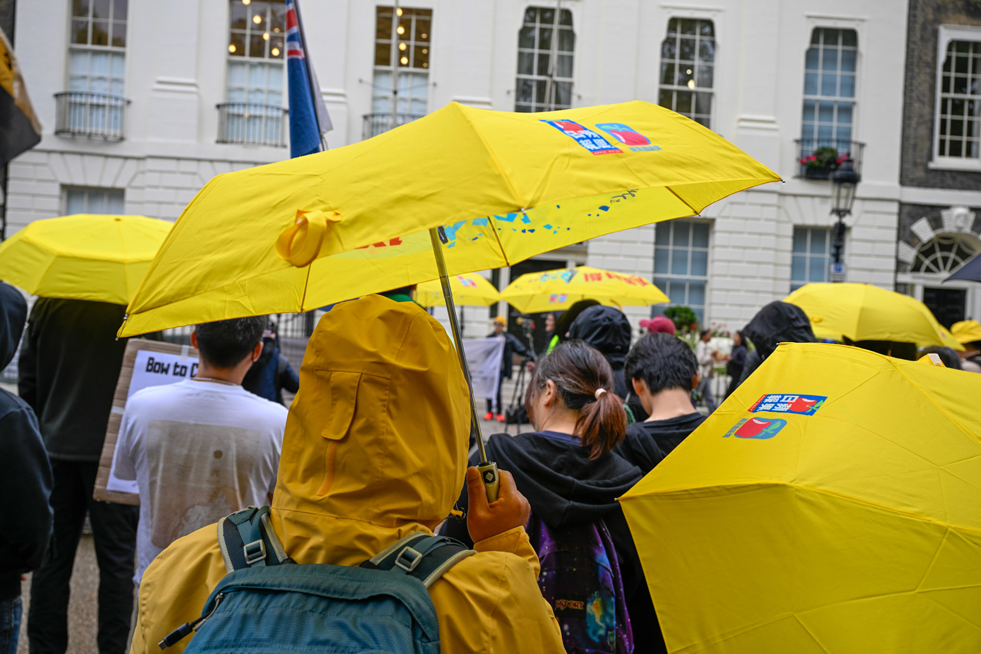 London, UK, 28th September 2025: 11th Anniversary march to commerate the pro democracy protest in Hong Kong in 2014 called the yellow umbrella revolution, monkeybutlerimages/ alamy live news