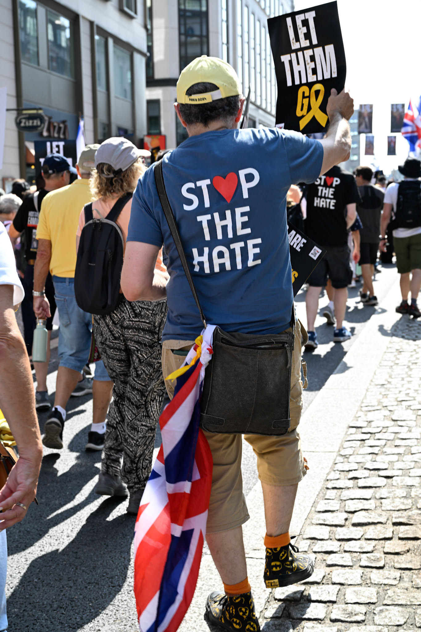 London, UK, 10th August 2025: March by pro Israeli supporters demanding the release of hostages held in Gaza by Hamas, Monkey Butler Images / Alamy Live News