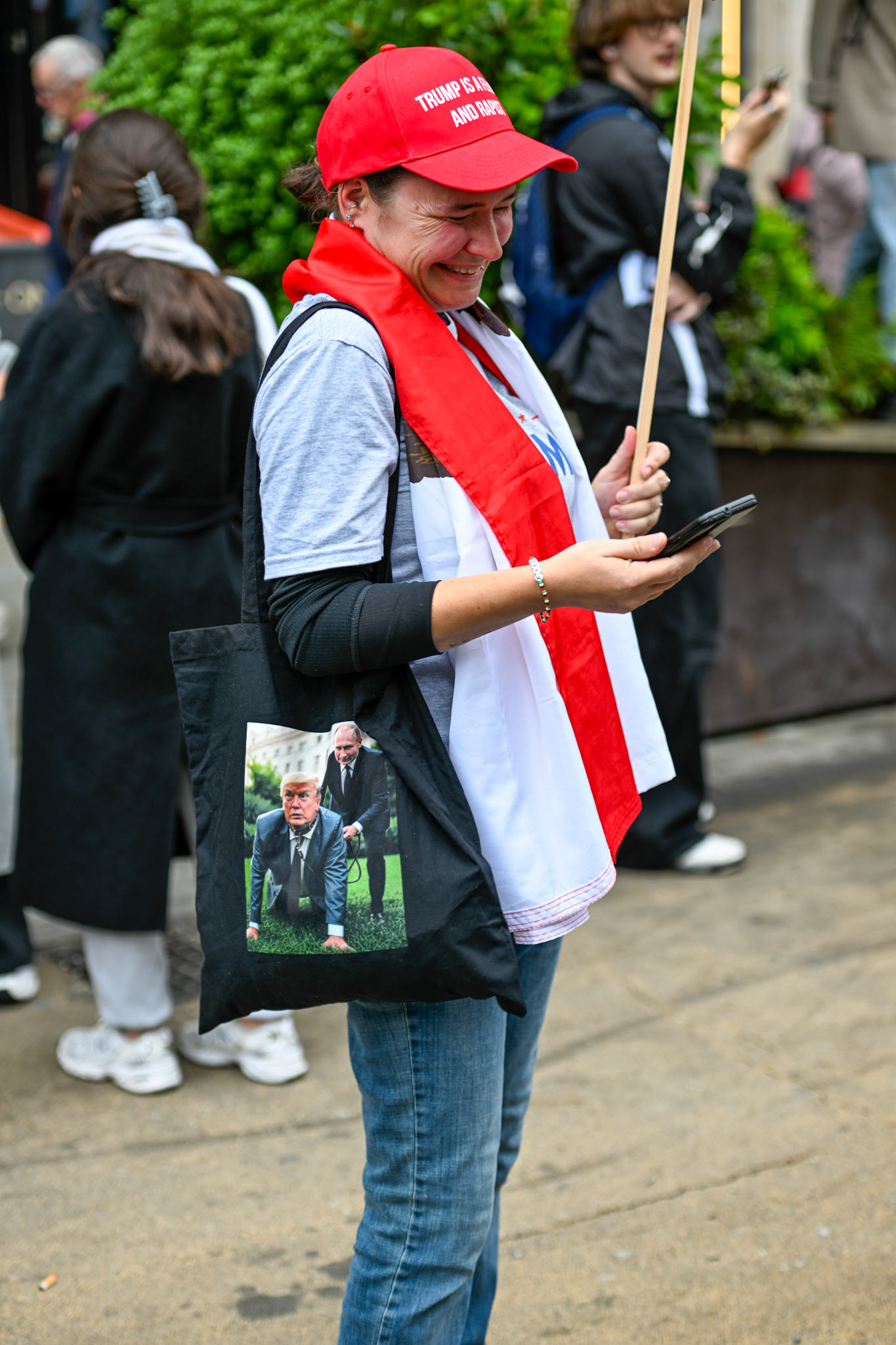 London, UK, 17th September 2025, A large protest by thousands of anti Trump supporters wound through central London towards Parliament, monkeybutlerimages / Alamy Live News