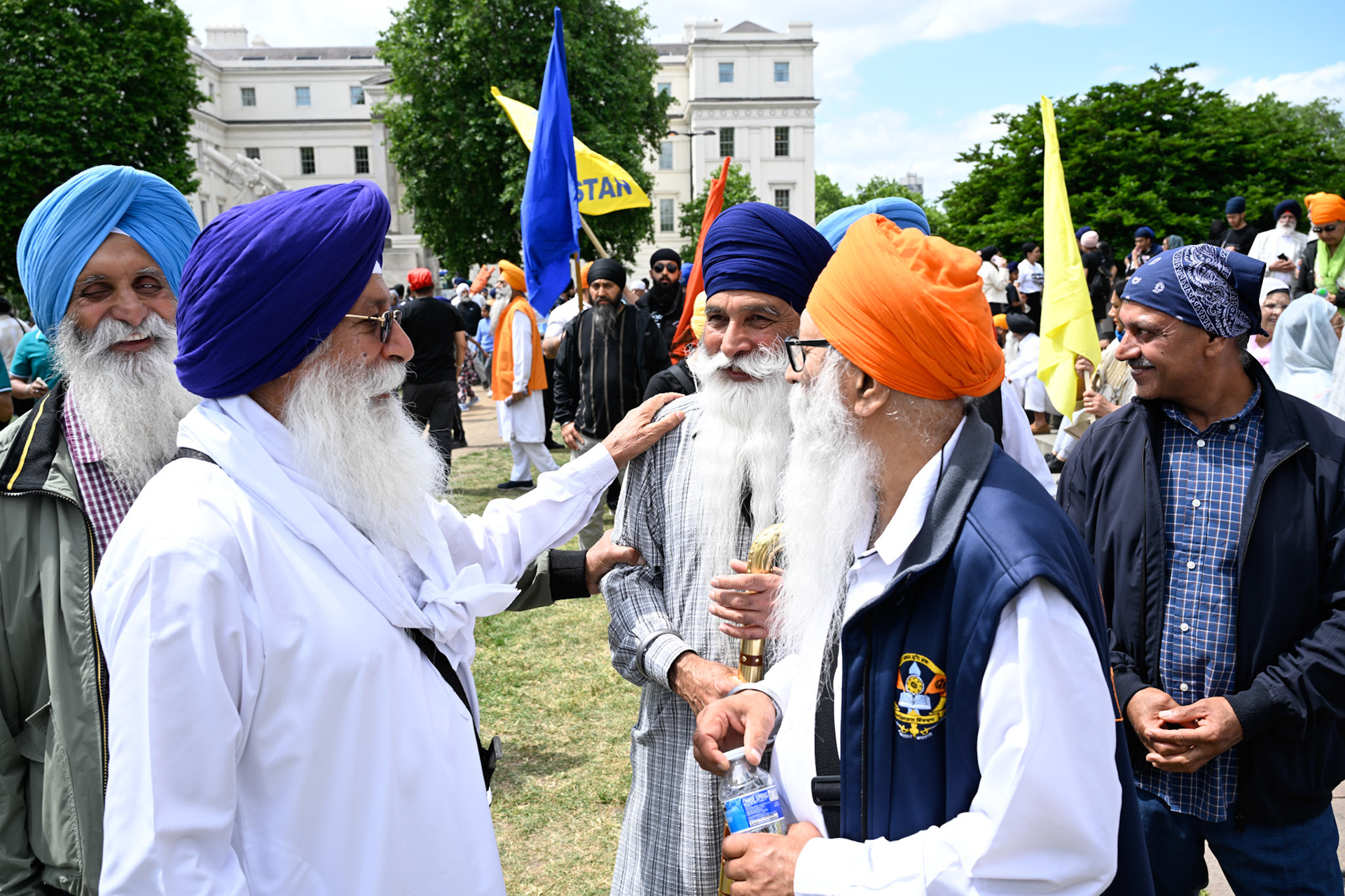London, UK, 1st June 2025, Sikh protesters gather ahead of the anniversary march of the Amritsar massacre by the Indian Army 1984, monkeybutlerimages/alamy live news