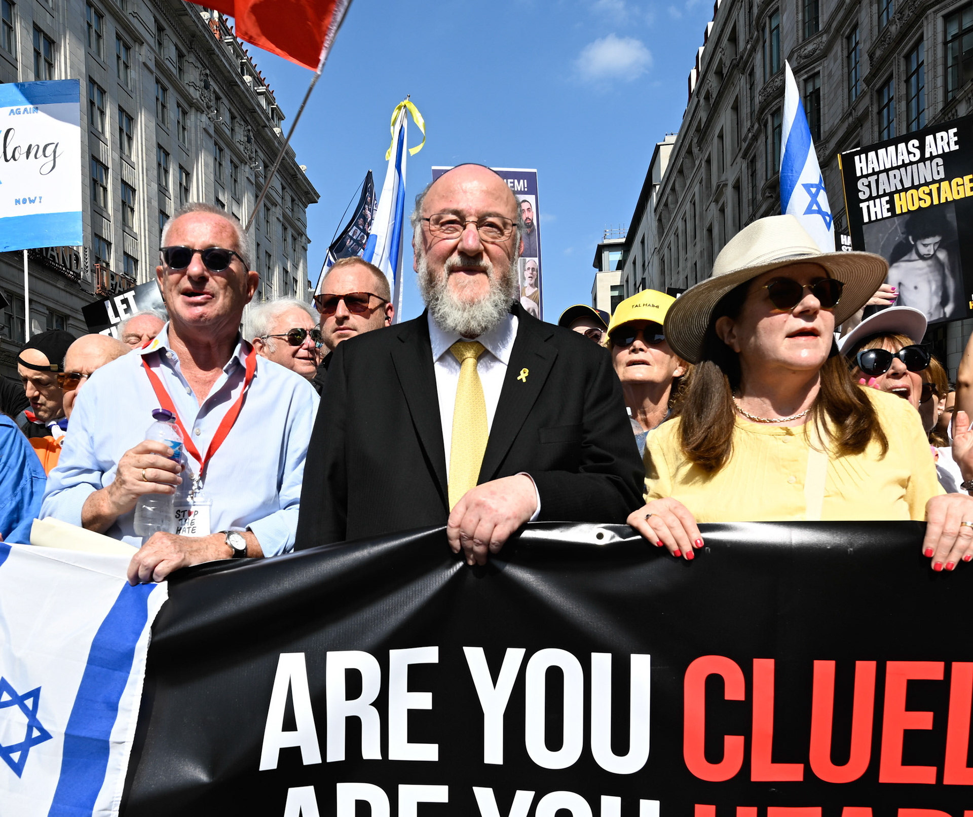 London, UK, 10th August 2025: March by pro Israeli supporters demanding the release of hostages held in Gaza by Hamas, Monkey Butler Images / Alamy Live News