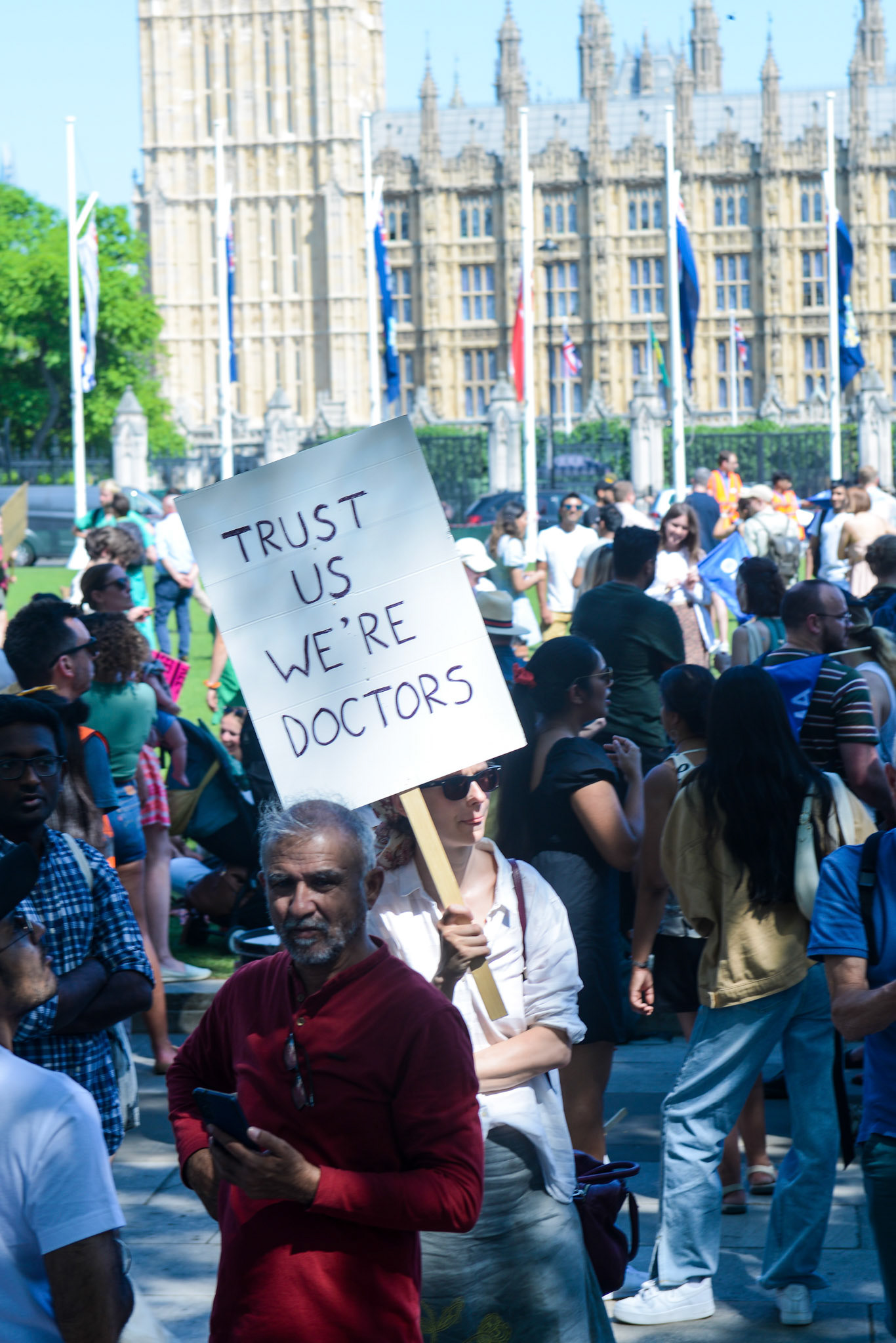 Striking Junior Doctors march in London to Parliament Square over fair pay demands 16/06/23