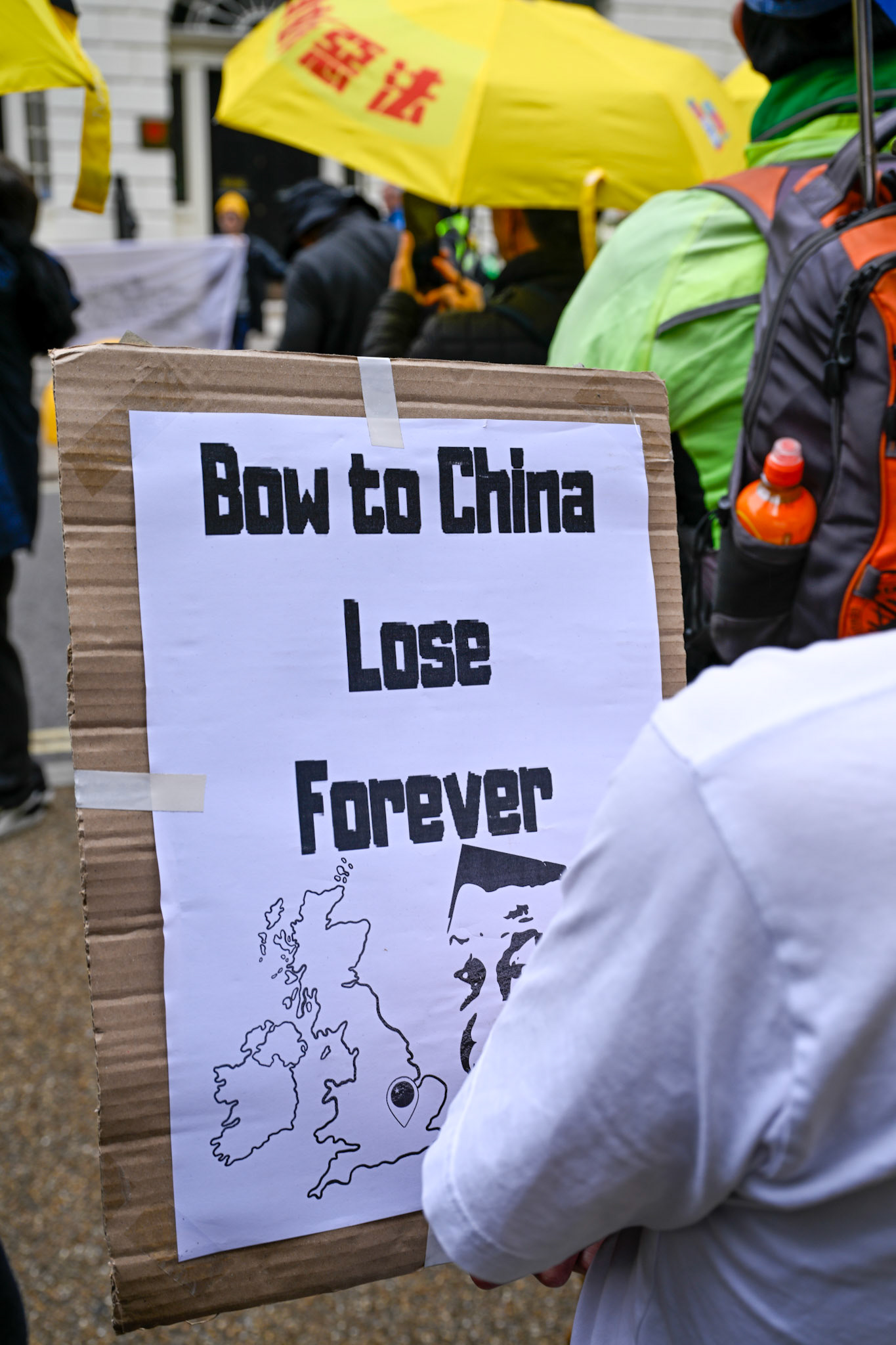 London, UK, 28th September 2025: 11th Anniversary march to commerate the pro democracy protest in Hong Kong in 2014 called the yellow umbrella revolution, monkeybutlerimages/ alamy live news