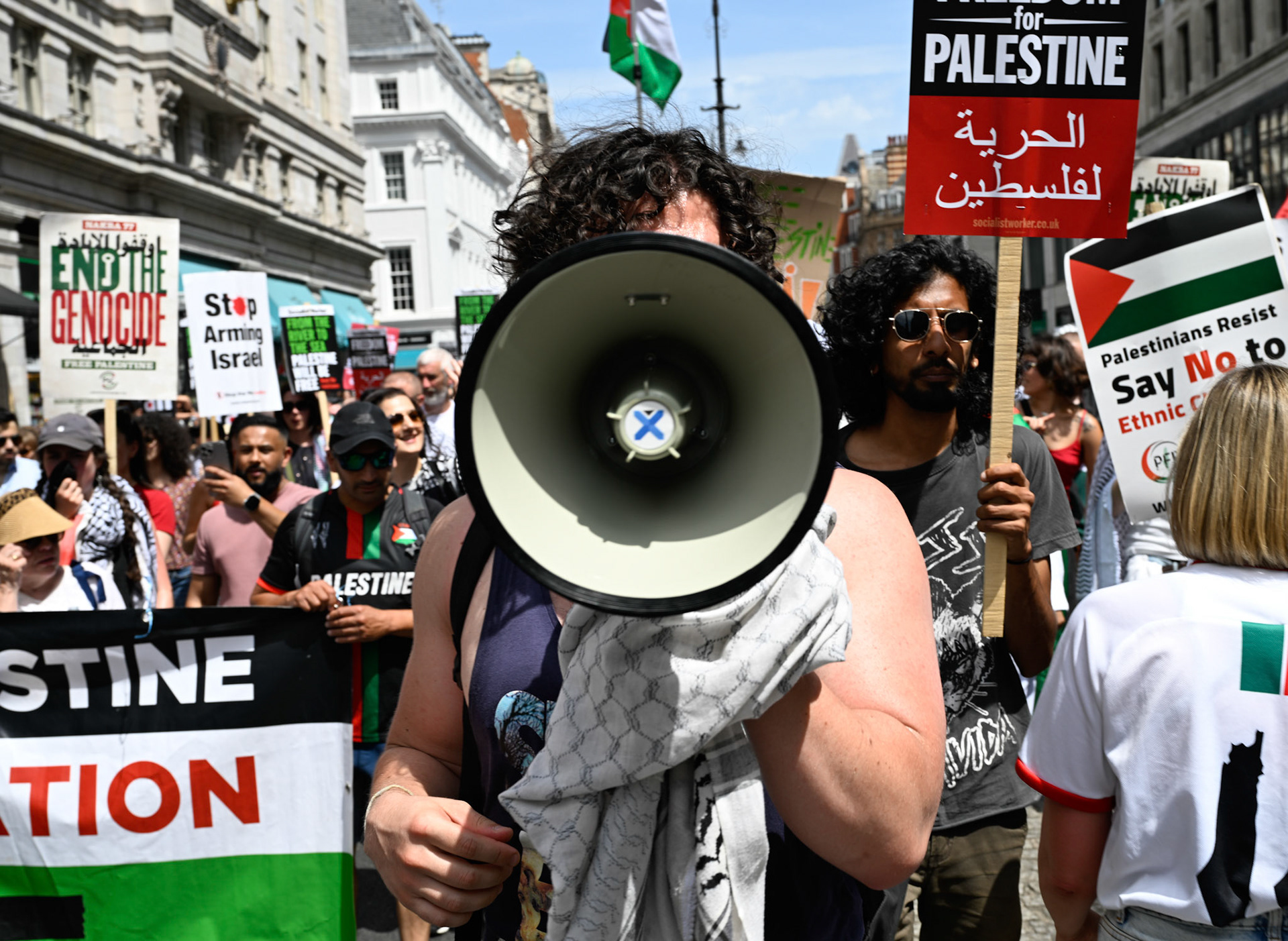 Tens of thousands of protestors marched against Israeli action against Gaza and Iran, London, UK, 21st June 2025