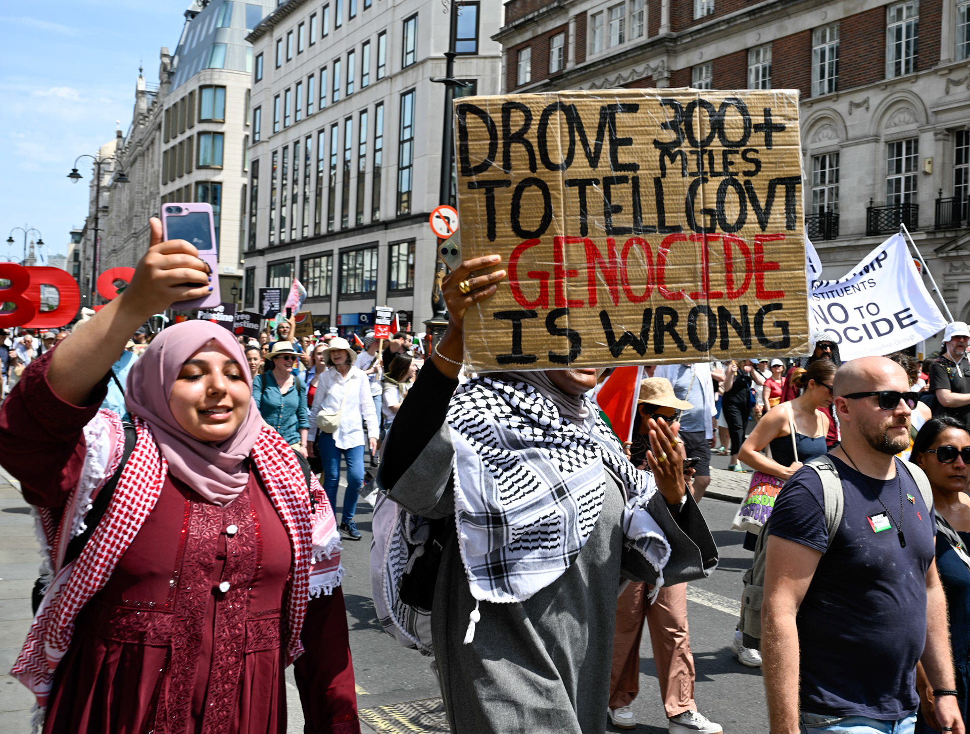 Tens of thousands of protestors marched against Israeli action against Gaza and Iran, London, UK, 21st June 2025