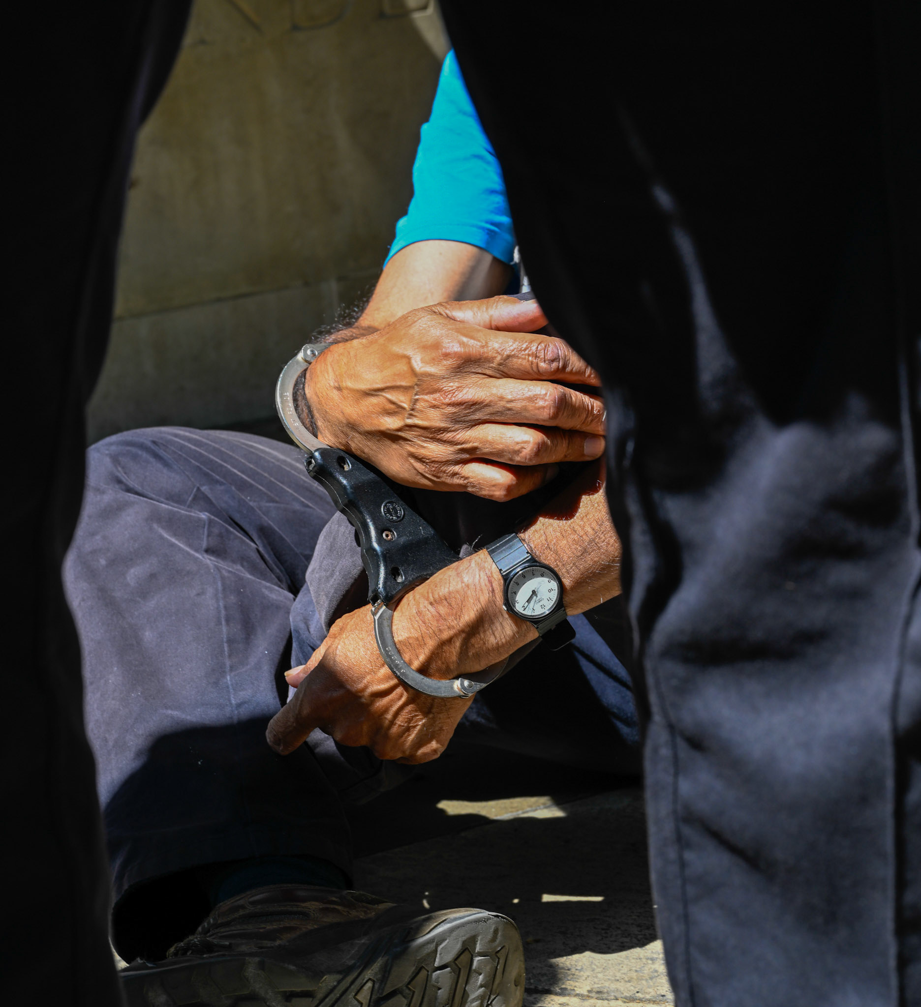 Palestine Action supporters protest at Parliament Square opposite The Houses of Parliament. The group were all arrested.
