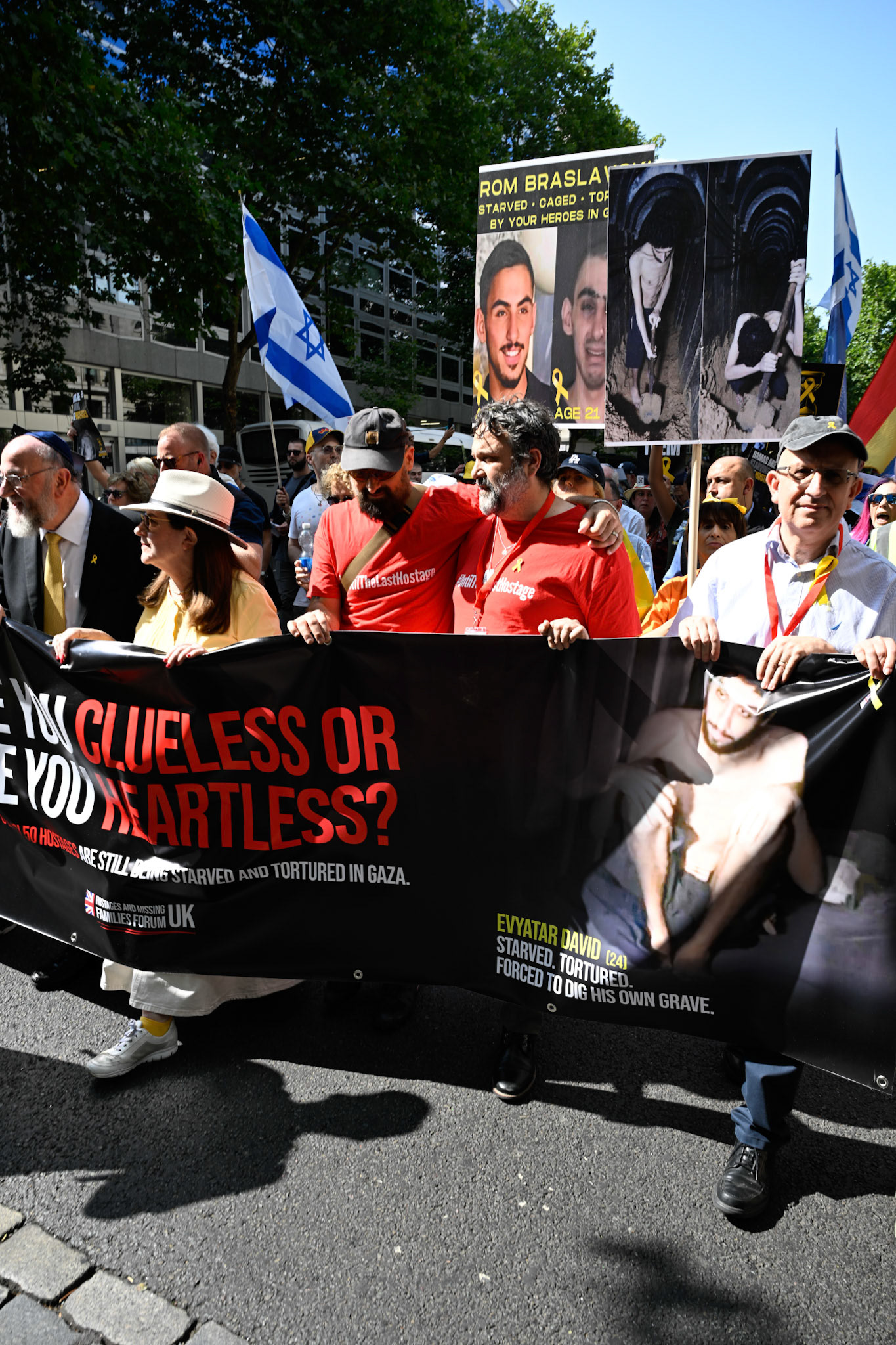 London, UK, 10th August 2025: March by pro Israeli supporters demanding the release of hostages held in Gaza by Hamas, Monkey Butler Images / Alamy Live News