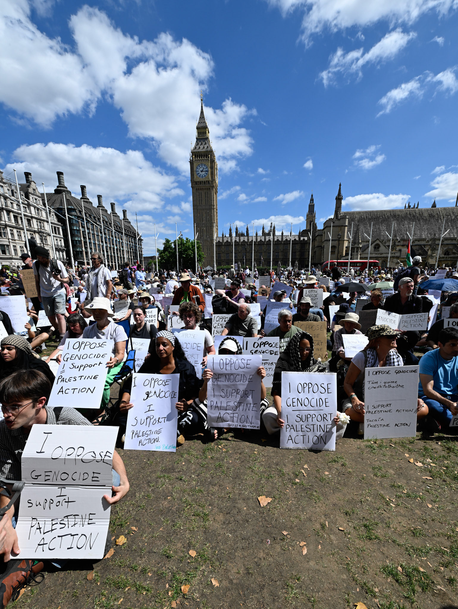Hundreds of activists gathered to support the proscribed terrorist group Palestine Action. Police arrested any person supporting the group resulted in mass arrests.