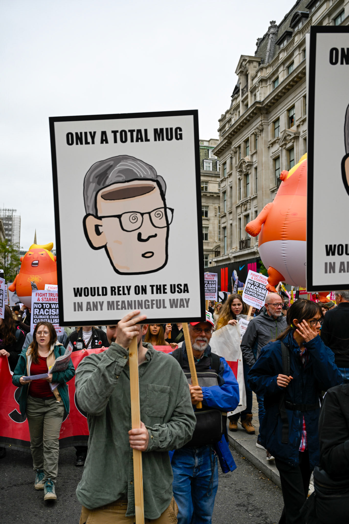London, UK, 17th September 2025, A large protest by thousands of anti Trump supporters wound through central London towards Parliament, monkeybutlerimages / Alamy Live News