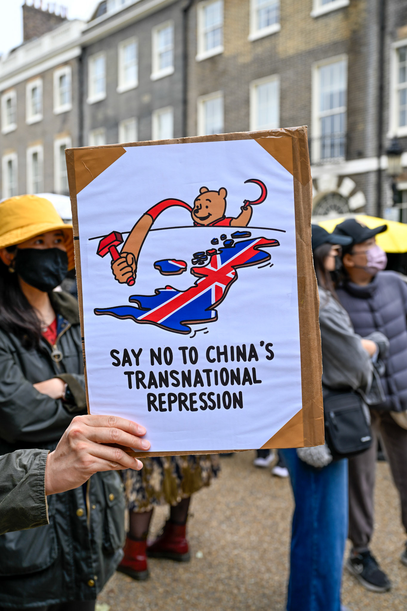 London, UK, 28th September 2025: 11th Anniversary march to commerate the pro democracy protest in Hong Kong in 2014 called the yellow umbrella revolution, monkeybutlerimages/ alamy live news
