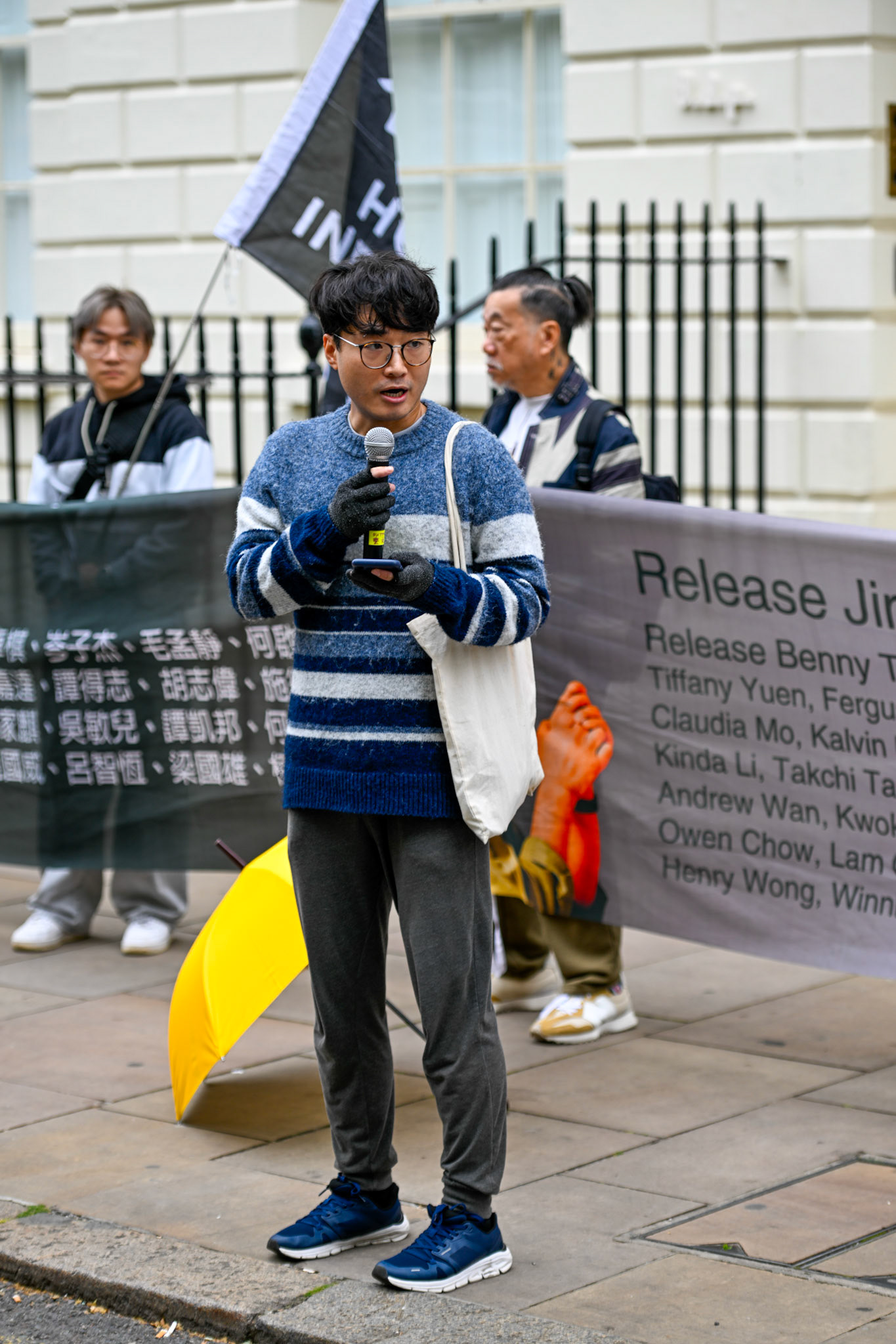 London, UK, 28th September 2025: 11th Anniversary march to commerate the pro democracy protest in Hong Kong in 2014 called the yellow umbrella revolution, monkeybutlerimages/ alamy live news