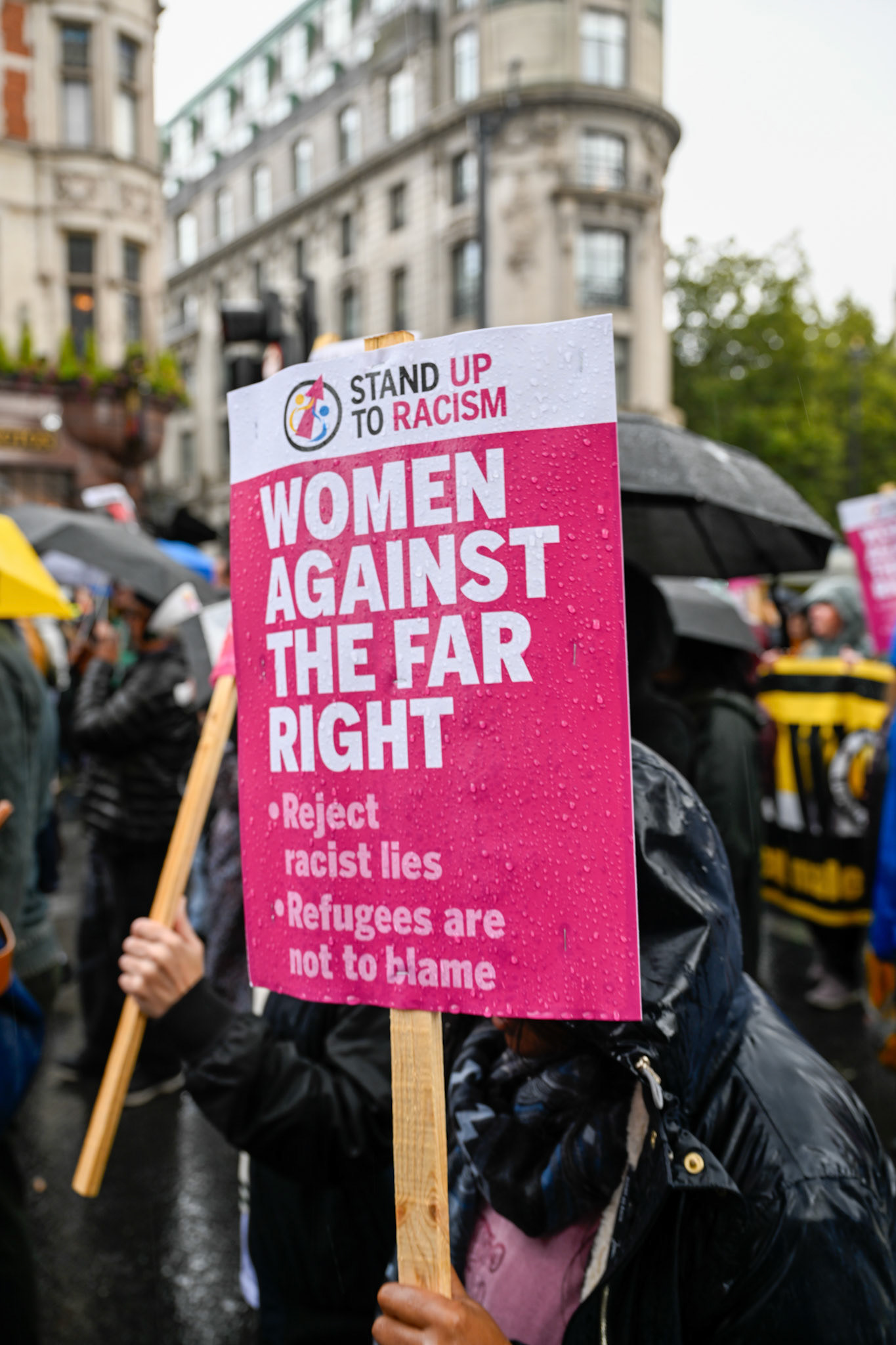 London, UK, 13th September: Protesters march to oppose Tommy Robinson and the far rights march and ideals,  monkeybutlerimages/alamy live news