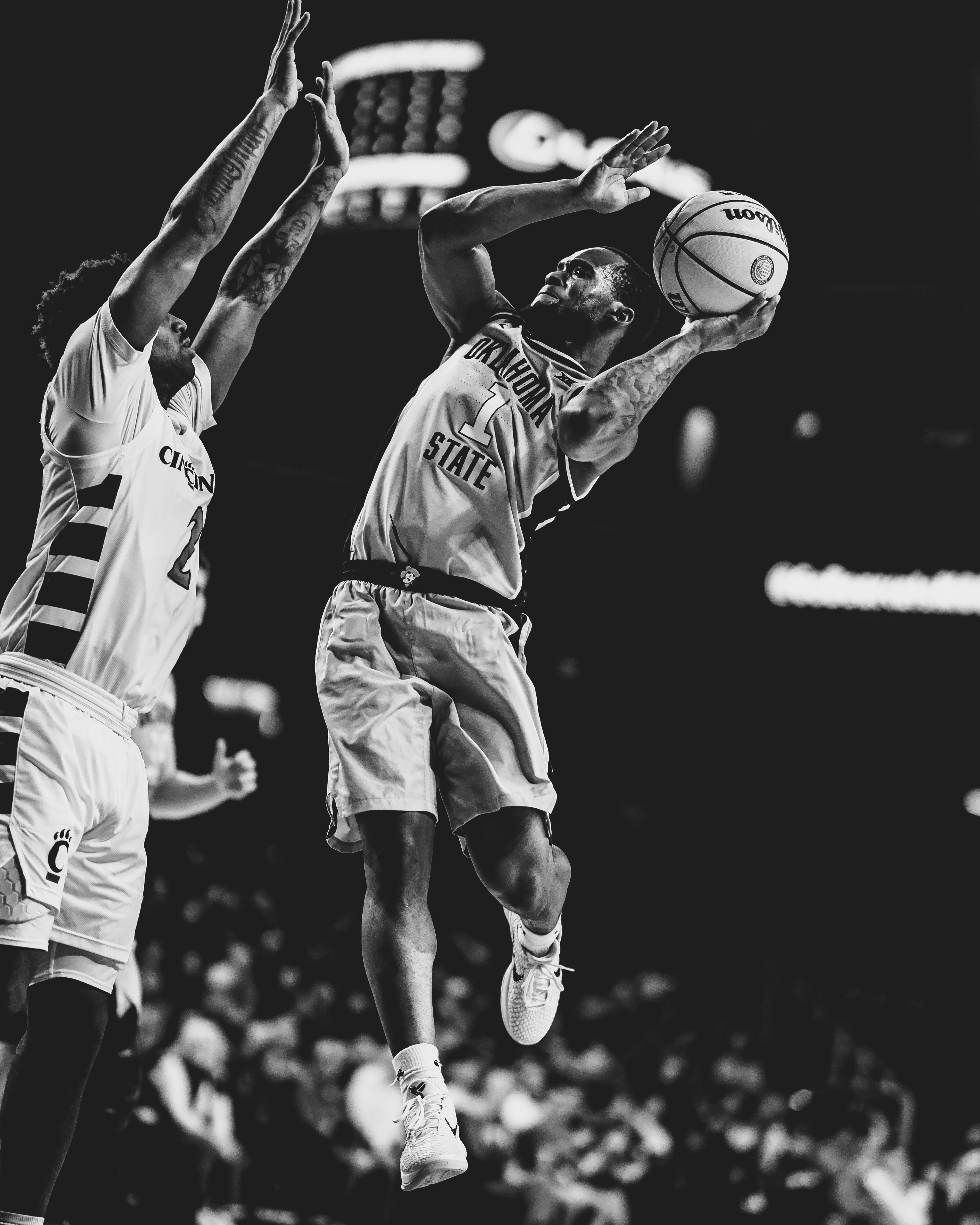 Kanye Clary taking a contested jumpshot during the start of the 2nd half.