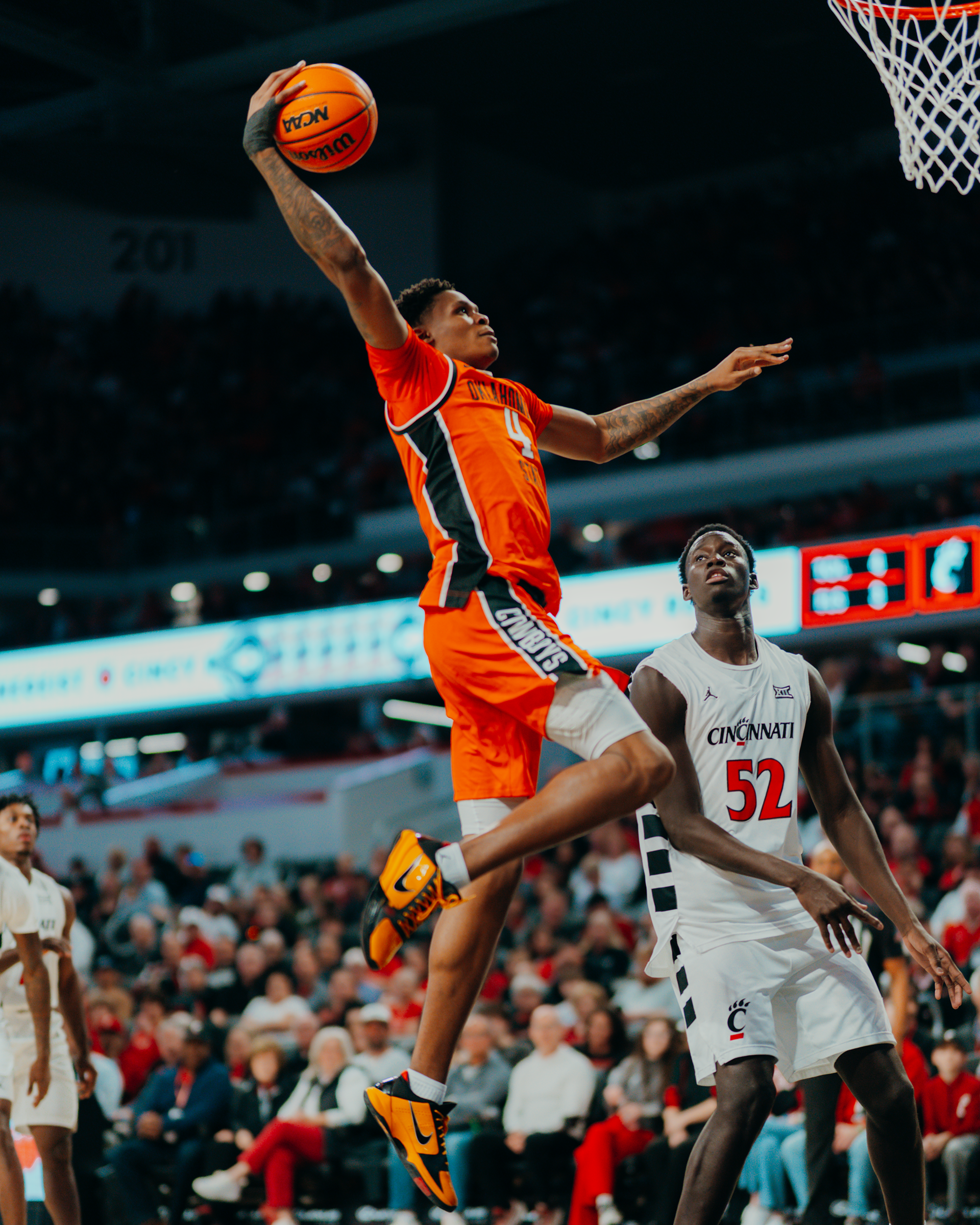 Christian Coleman going for a dunk when he sees the lane completely open.