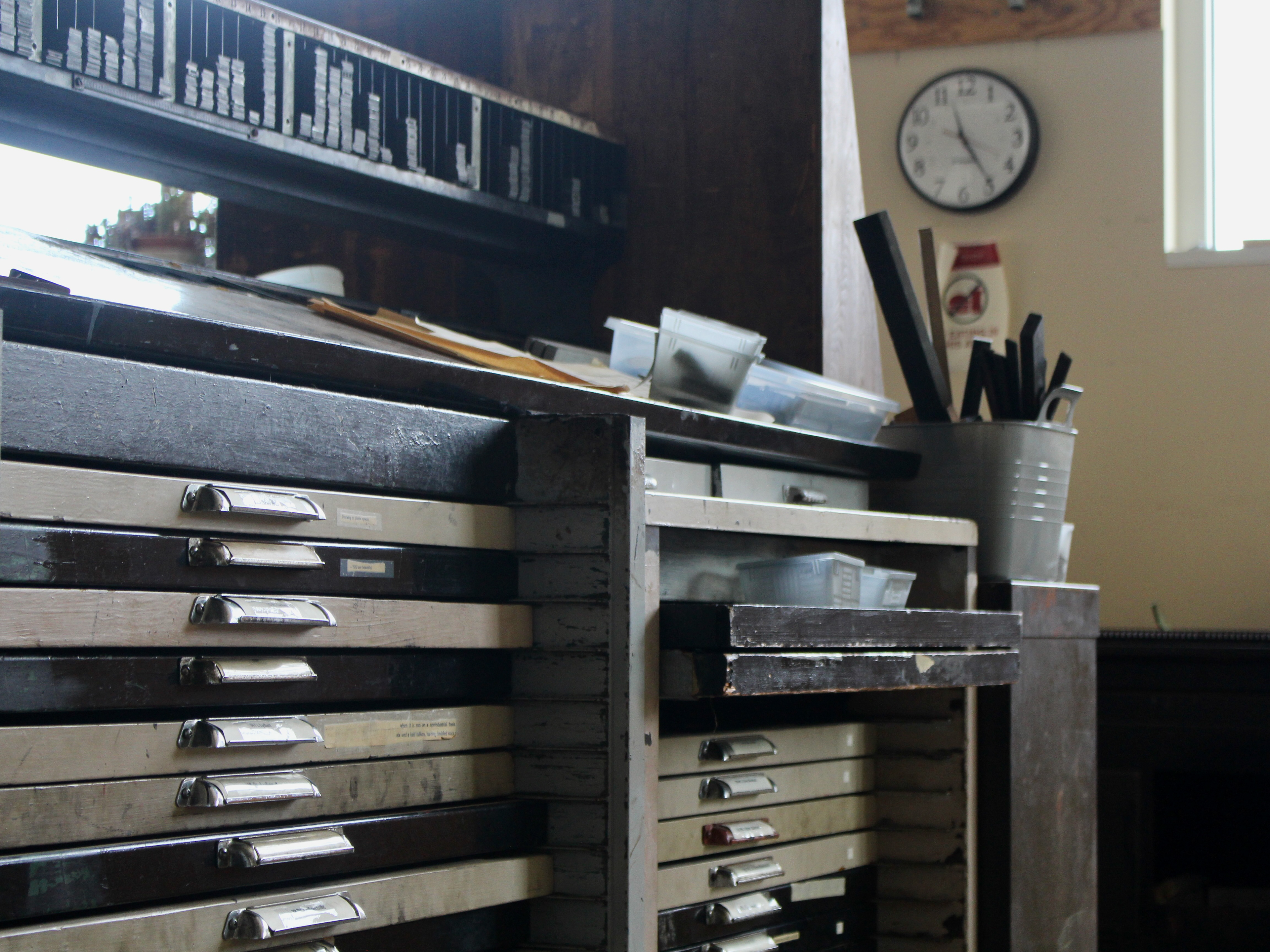 Drawers in Printmaking Room